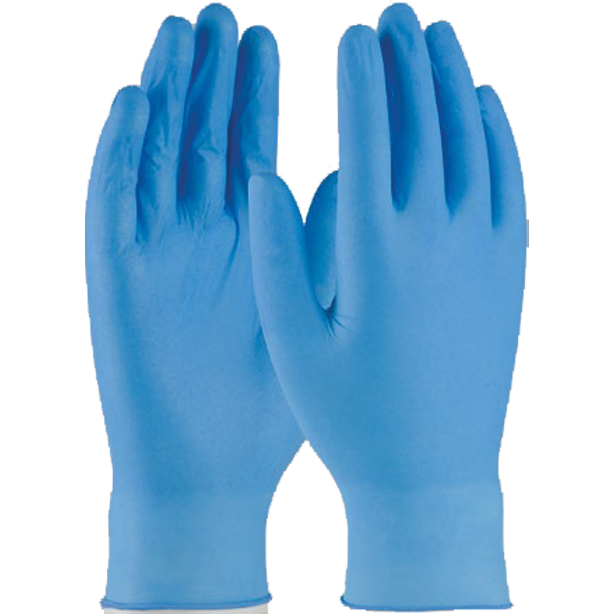 Gants jetables, 2T-Grand, Nitrile, 4 mils, Sans poudre, Bleu
