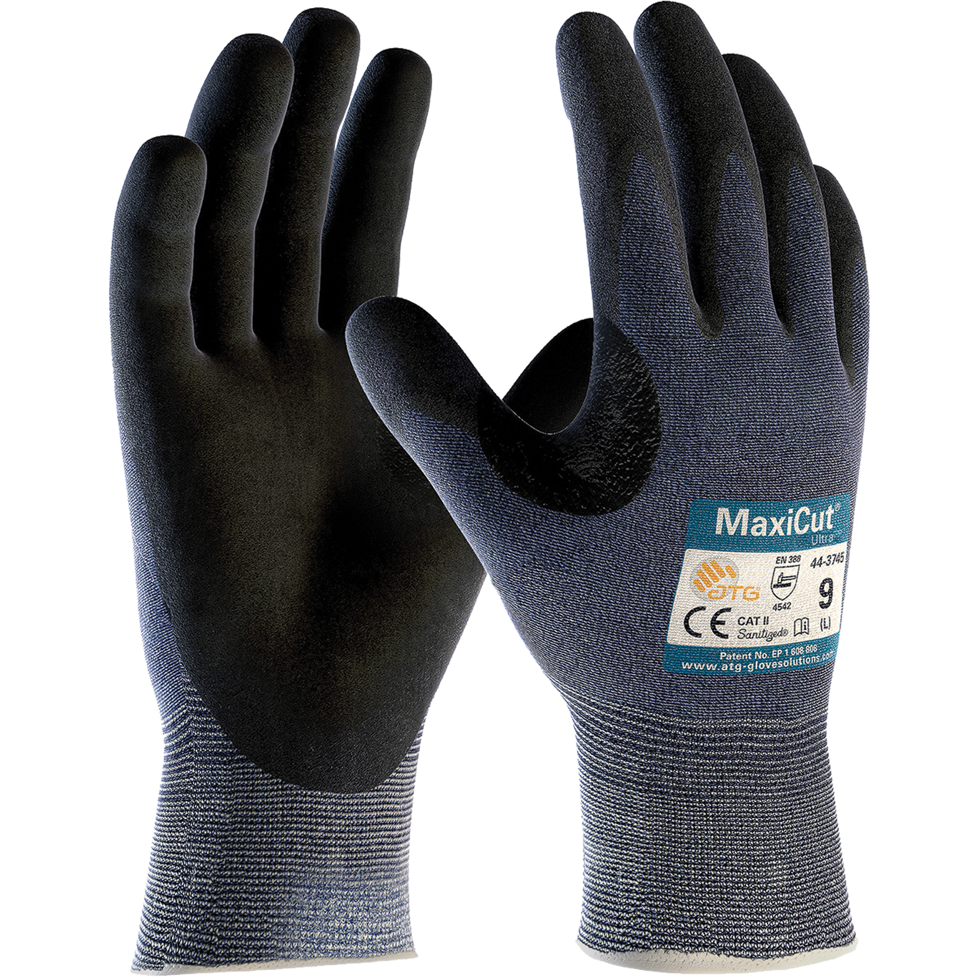 Gants résistants aux coupures compatibles avec les écrans tactiles ATG MaxiCutMD UltraMC, Taille T-petit, Calibre 15, Revêtement Nitrile, Enveloppe en Fil technique, ASTM ANSI niveau A3/EN 388 niveau 5/EN 388 niveau C