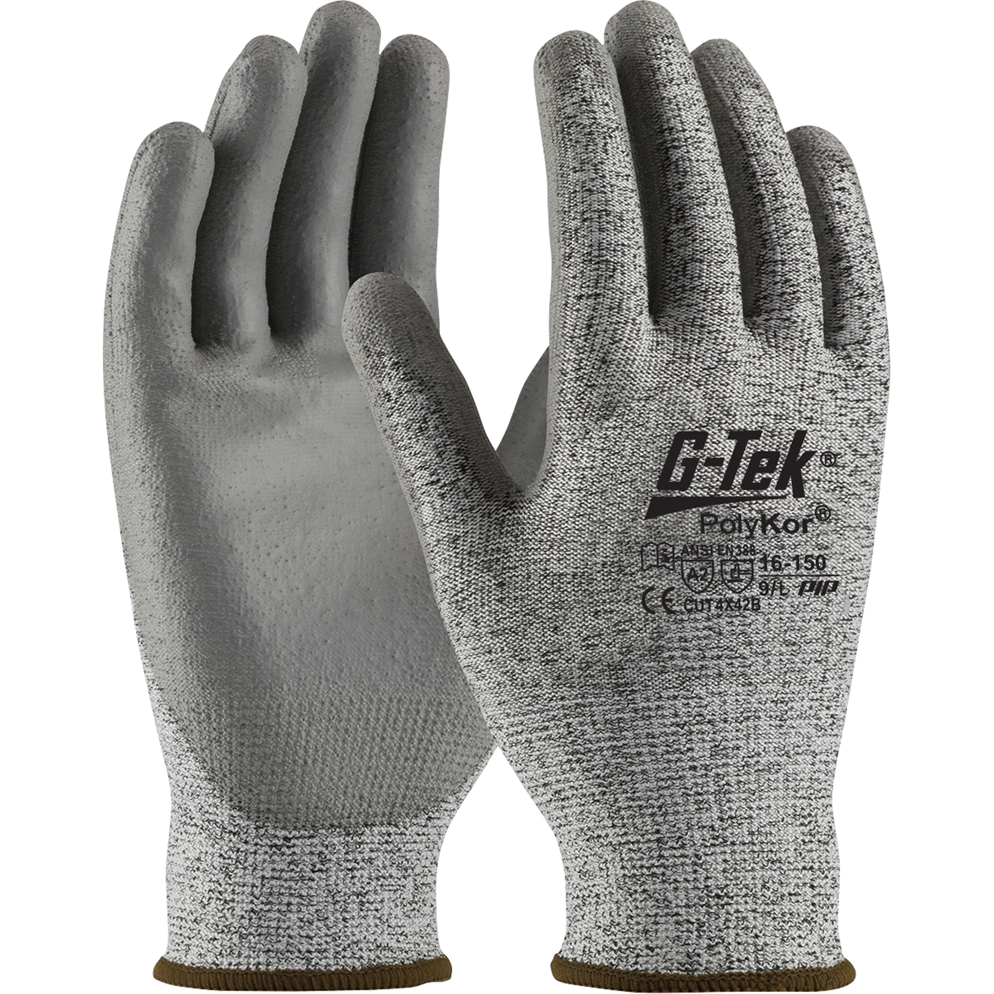 Gants résistants aux coupures G-TekMD en tricot sans couture, Taille 2T-Grand, Calibre 13, Revêtement Polyuréthane, Enveloppe en PolyKorMD, ASTM ANSI niveau A2/EN 388 niveau B