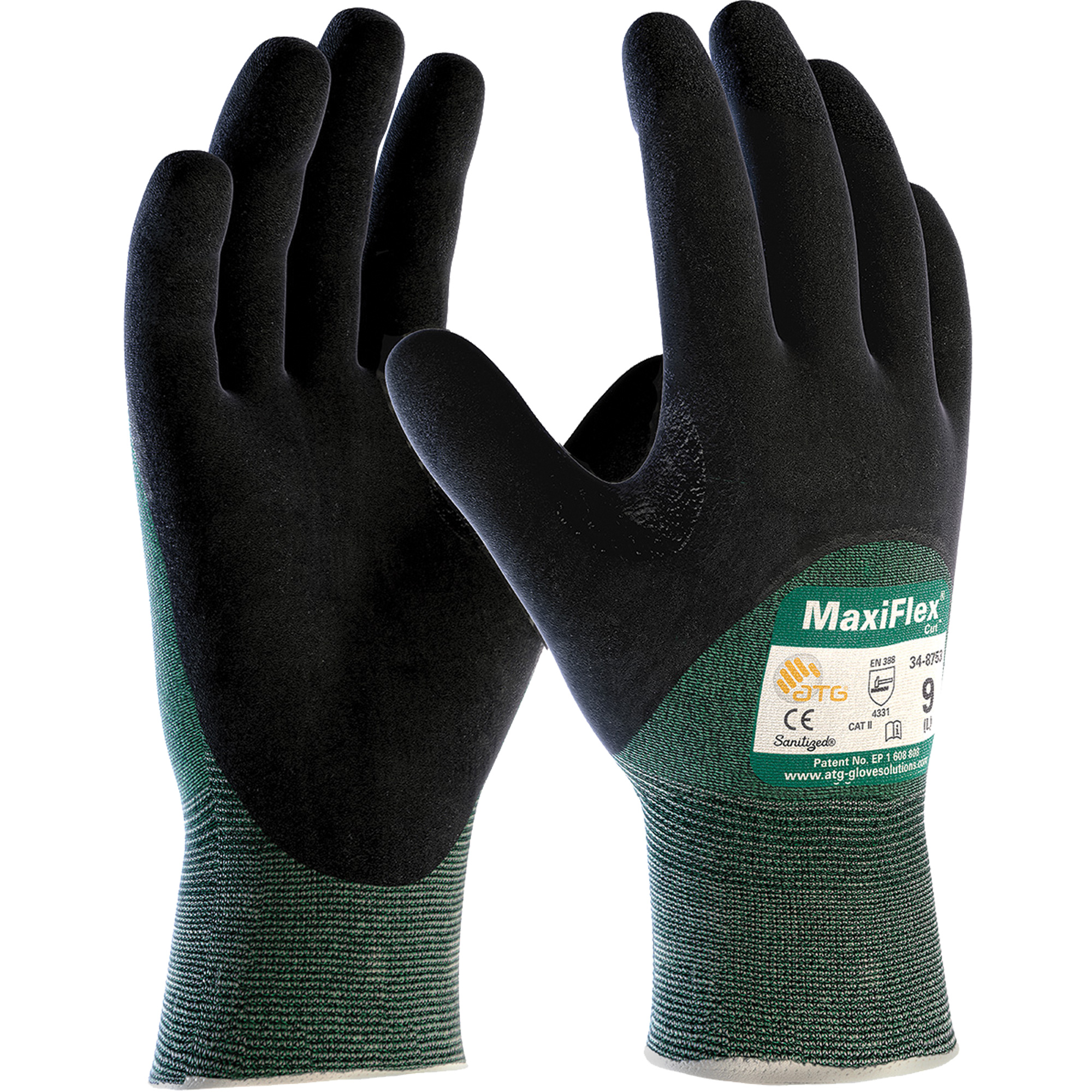 Gants sans coutures résistant aux coupures ATG MaxiFlexMD CutMC, Taille Moyen, Calibre 15, Revêtement Nitrile, Enveloppe en Fil technique, ASTM ANSI niveau A2/EN 388 niveau 3/EN 388 niveau B