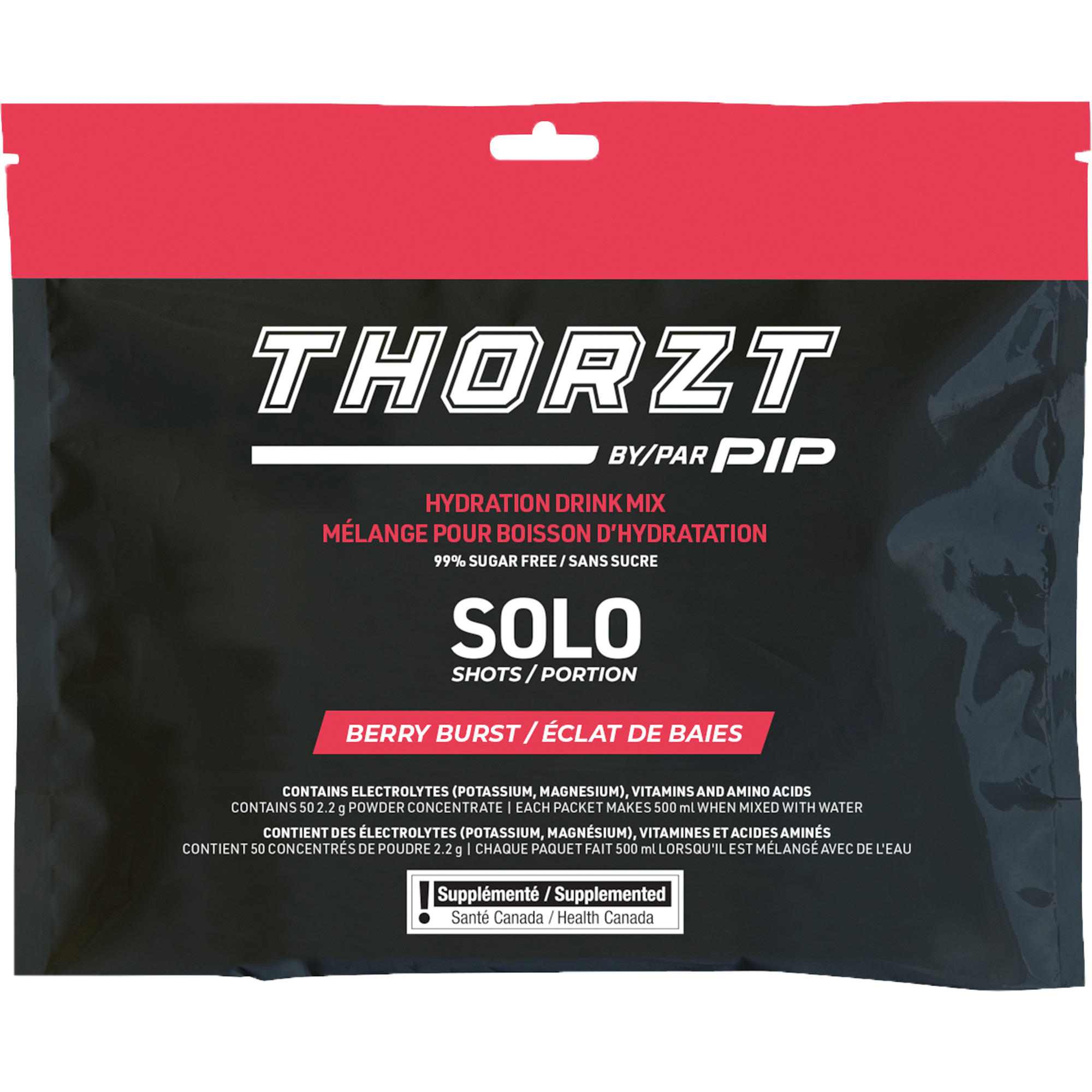 Mélange de boisson hydratante sans sucre en portion unique THORZTMC, Emballage-portion, Mélange de baies