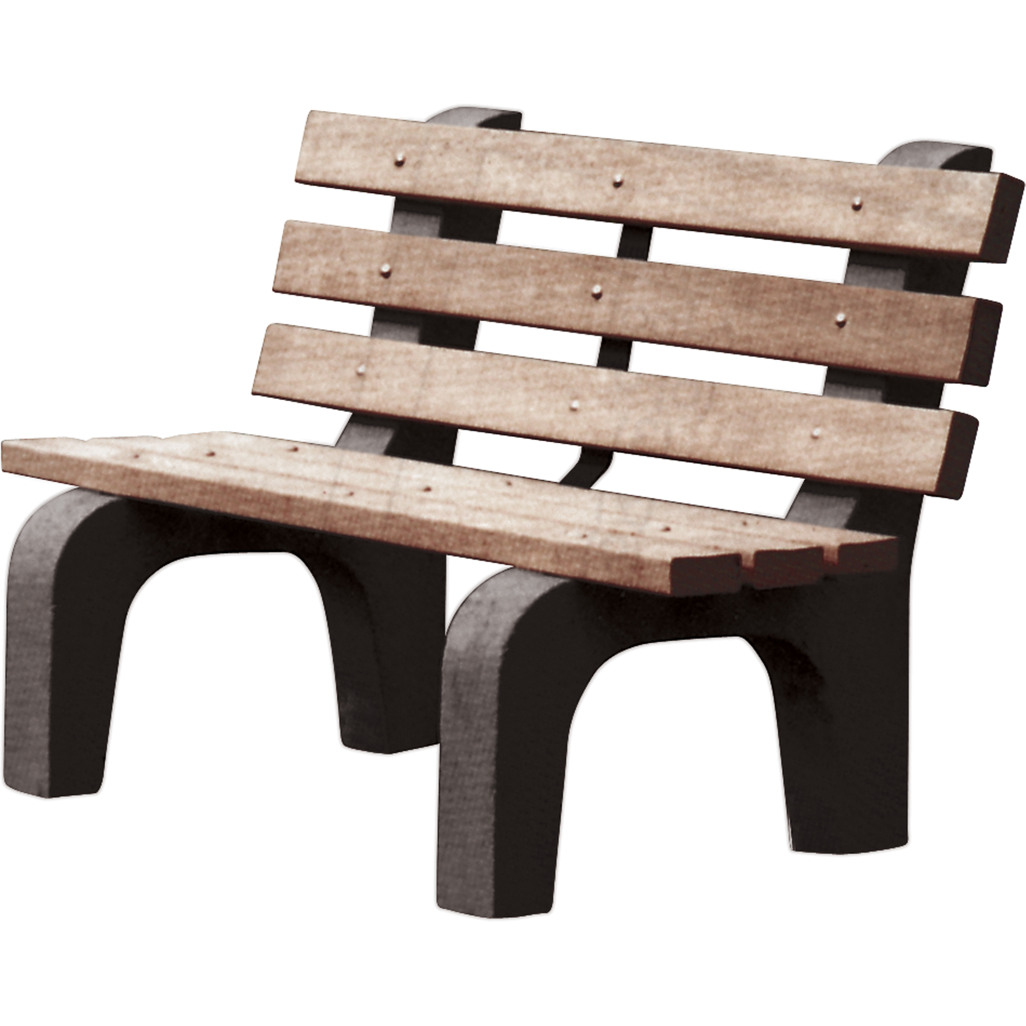 Bancs de parc, Plastique recyclé, 48" lo x 25" la x 31" h, Brun