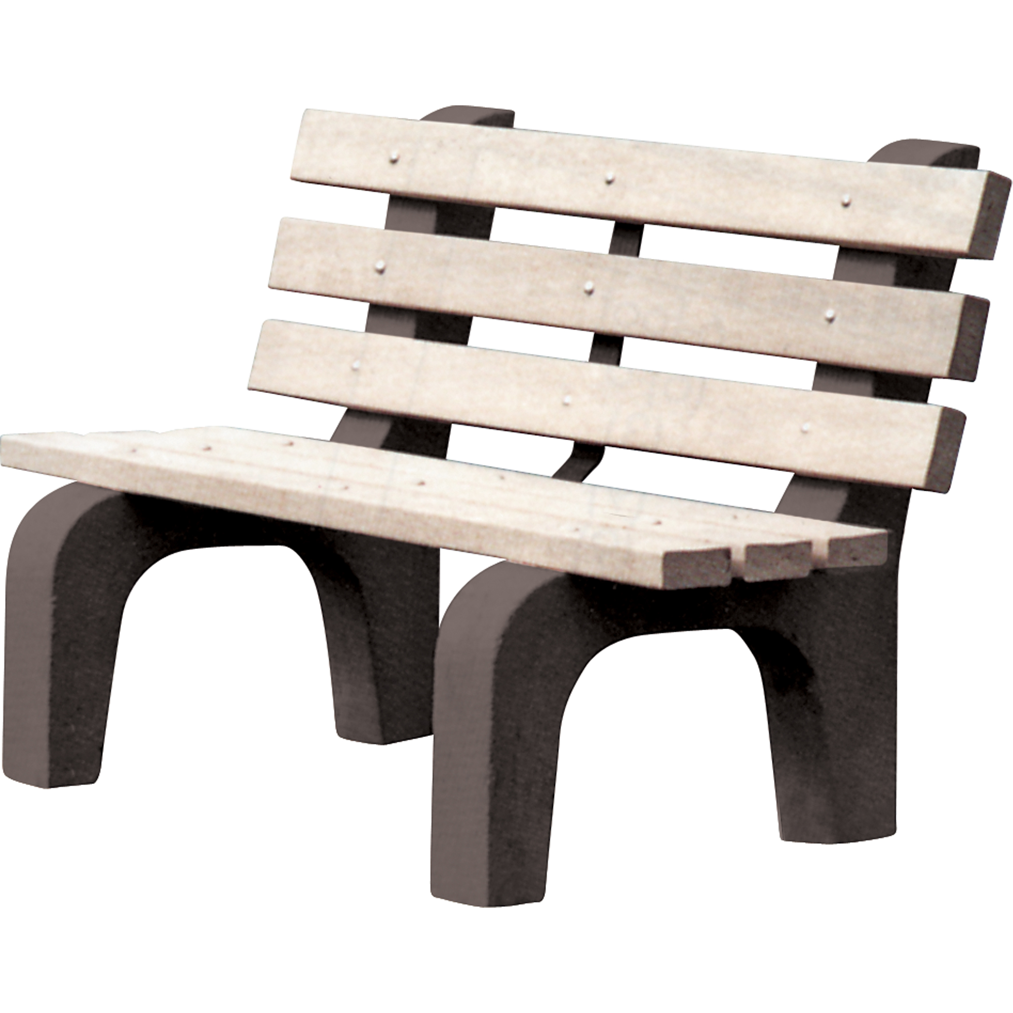 Bancs de parc, Plastique recyclé, 48" lo x 25" la x 31" h, Gris