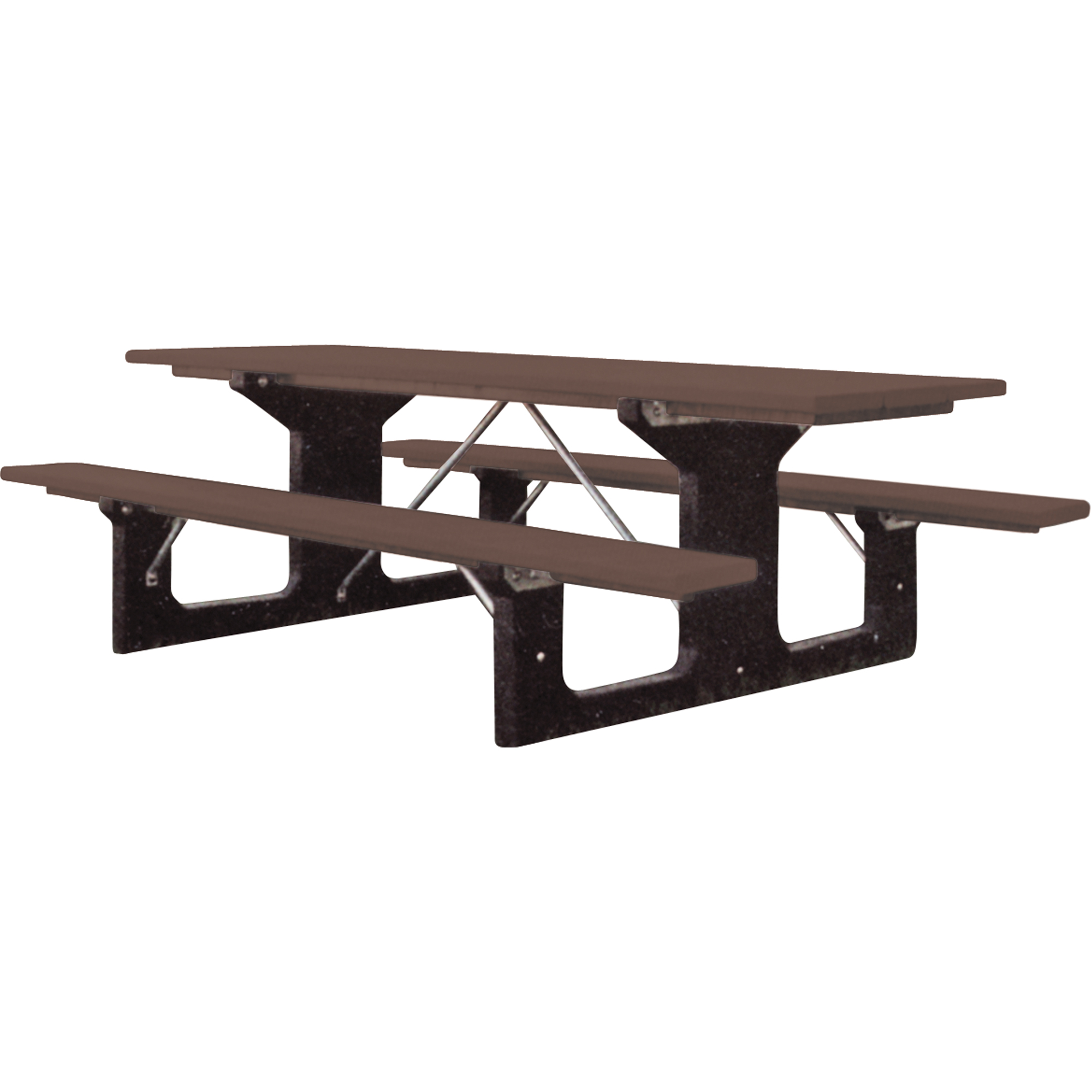 Tables de pique-nique en plastique recyclé, 6' lo x 61-1/2" la, Brun