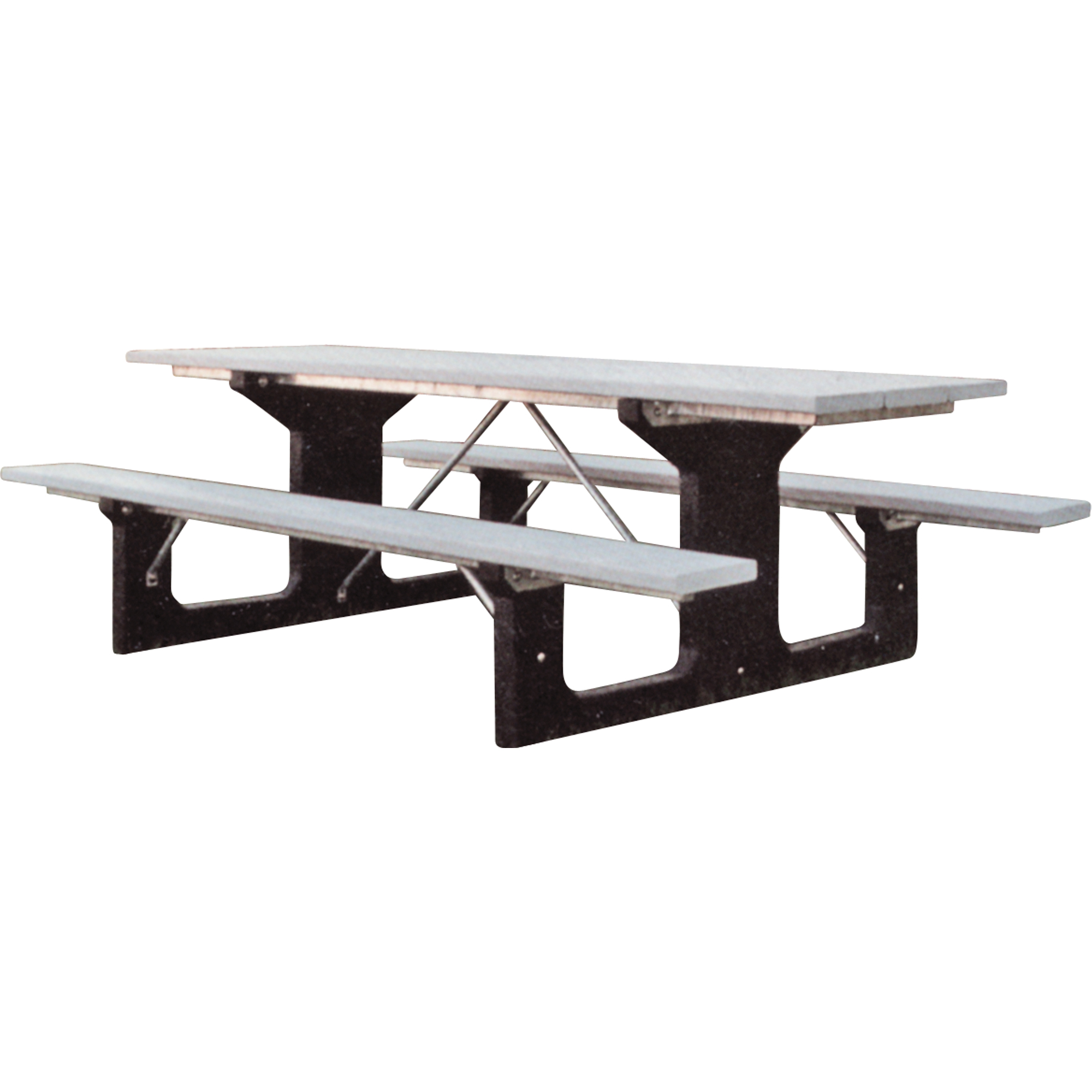 Tables de pique-nique en plastique recyclé, 6' lo x 61-1/2" la, Gris