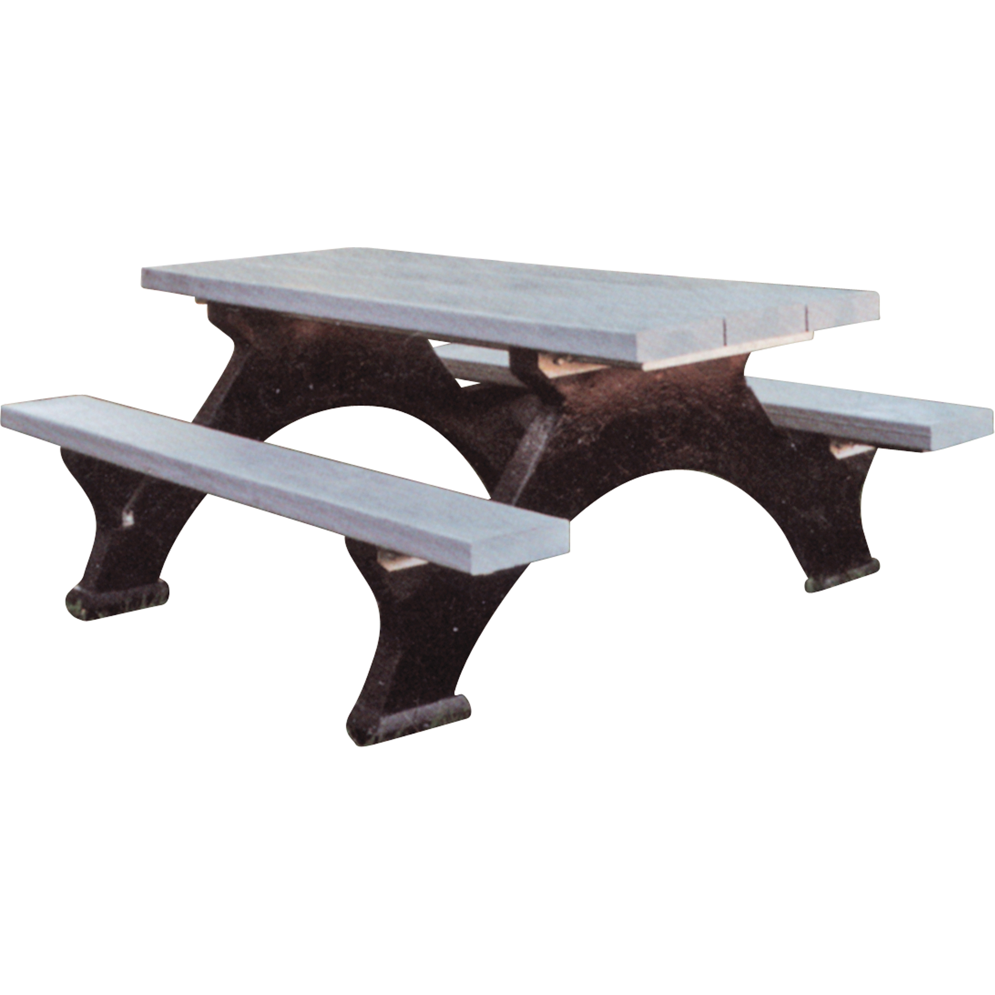 Tables de pique-nique en plastique recyclé, 6' lo x 62-1/4" la, Gris