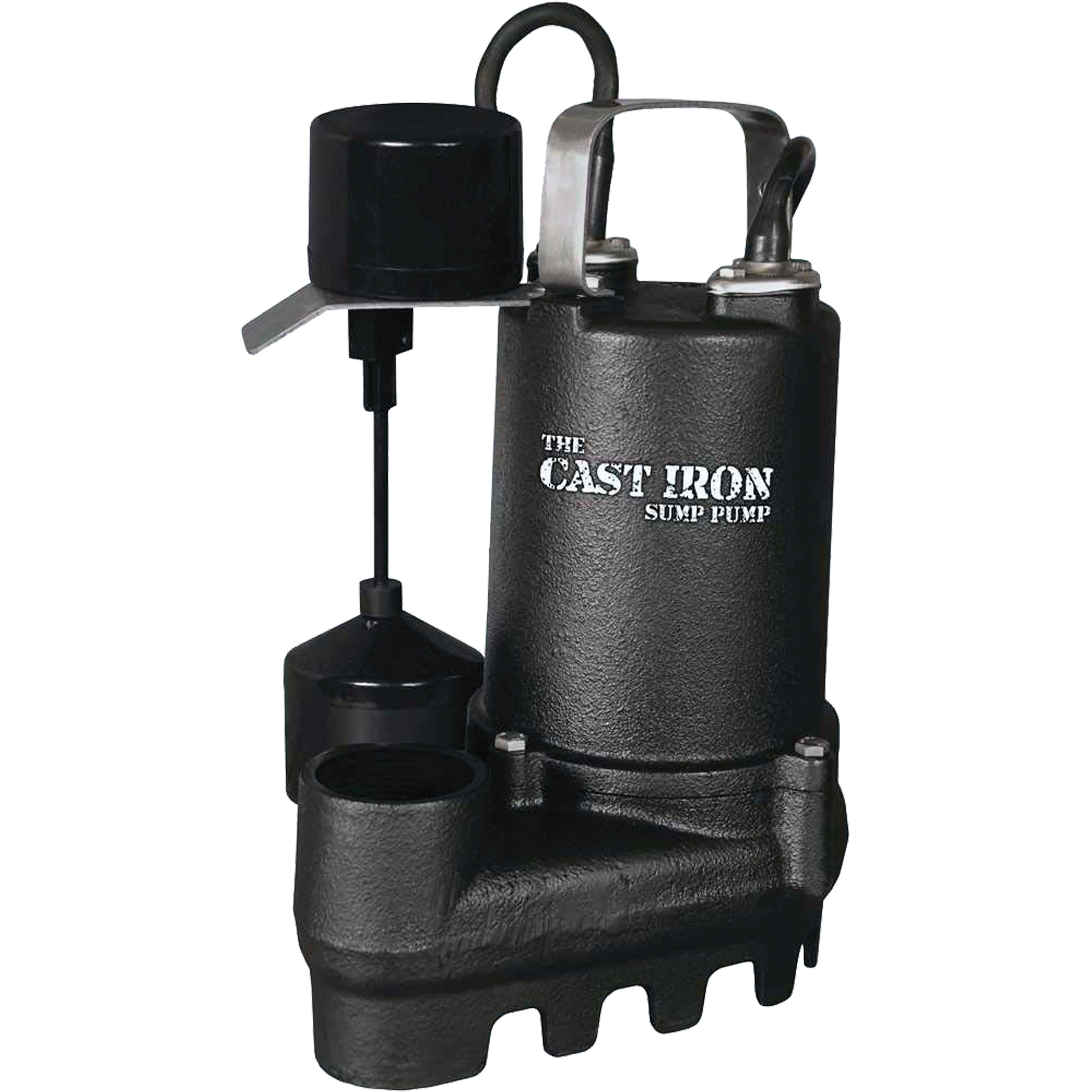 Pompe de puisard submersible en fonte avec interrupteur à flotteur vertical, 67 gal./min, 33 V, 5 A, 1/3 CV