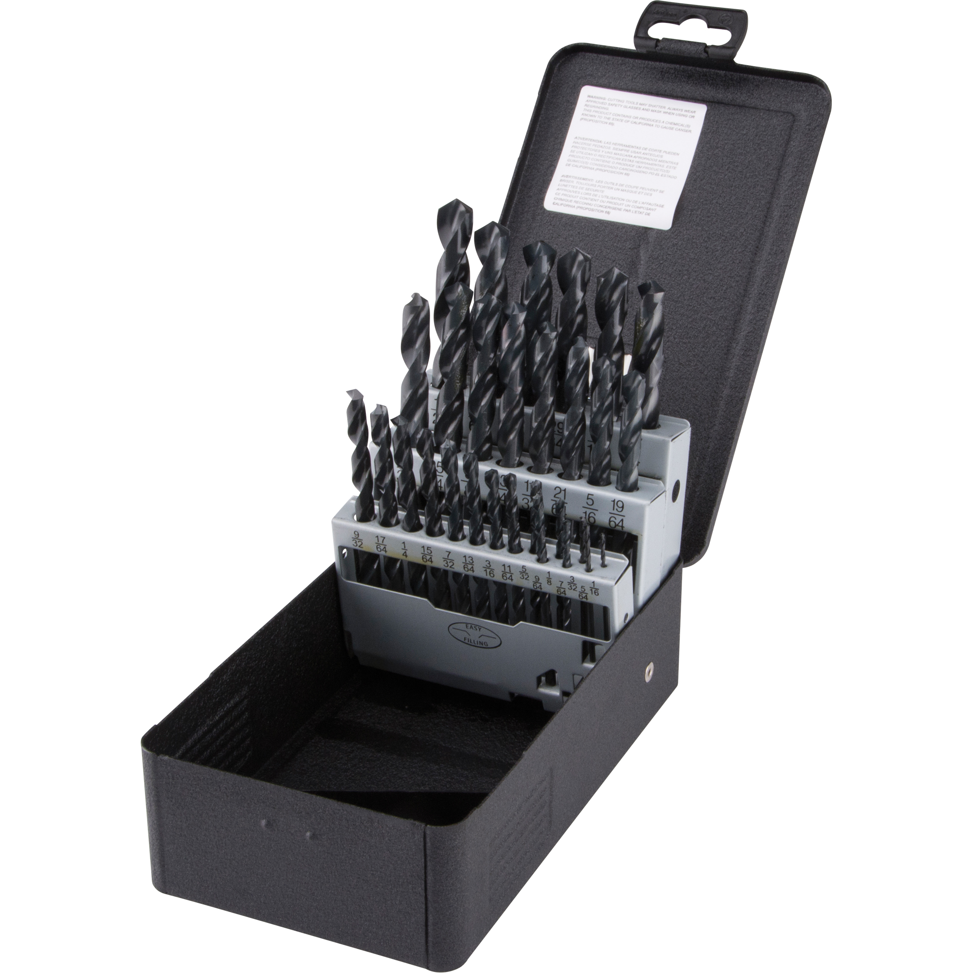 Jeu de forets courts, 29 morceaux, Acier rapide
