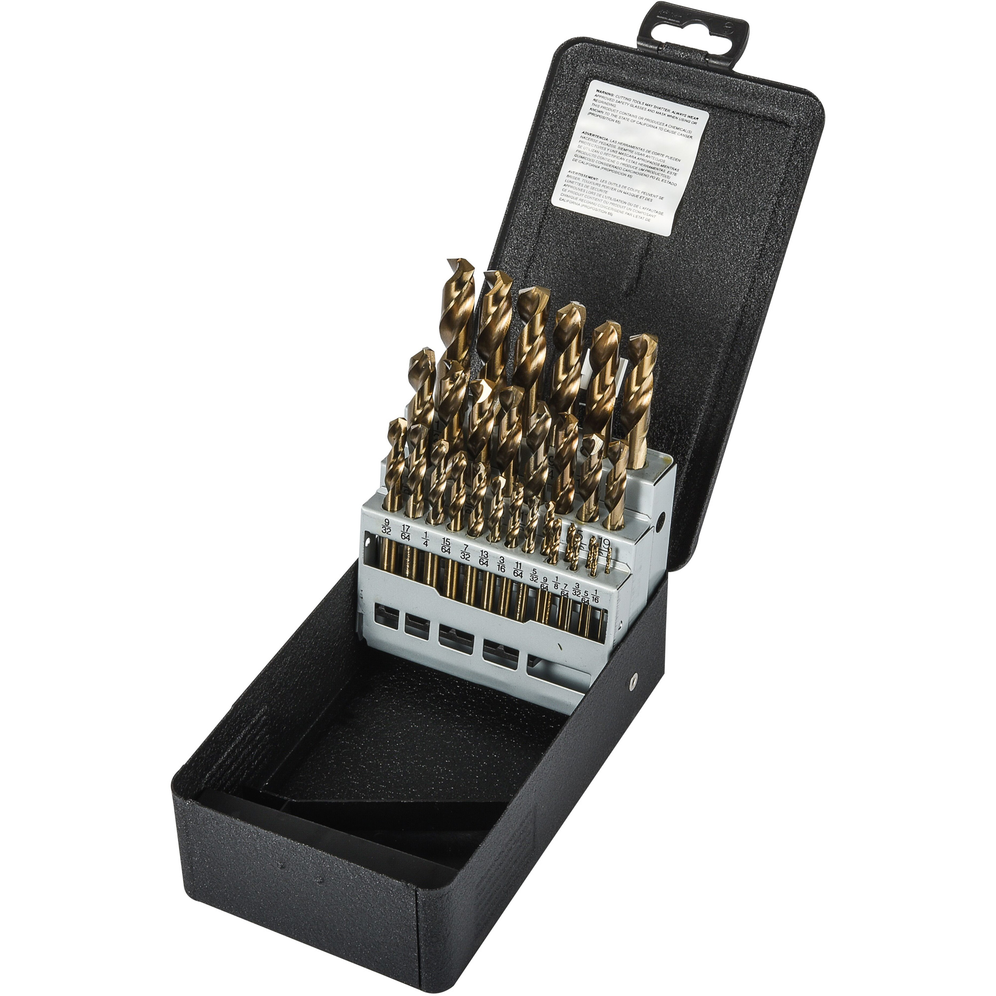 Jeu de forets robustes pour machine-outil, 29 morceaux, Acier rapide au cobalt