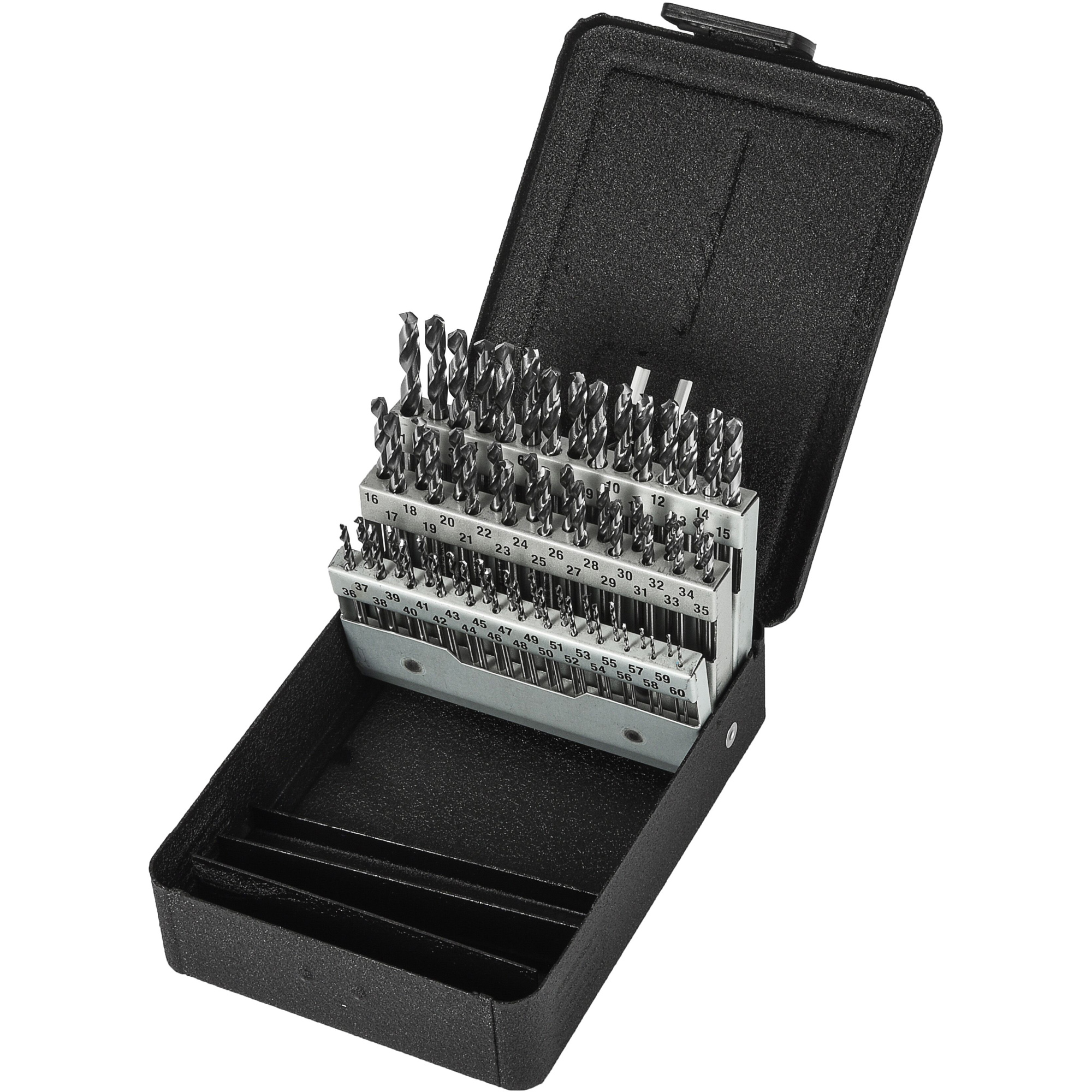 Jeu de forets série extra courte, 60 morceaux, Acier rapide