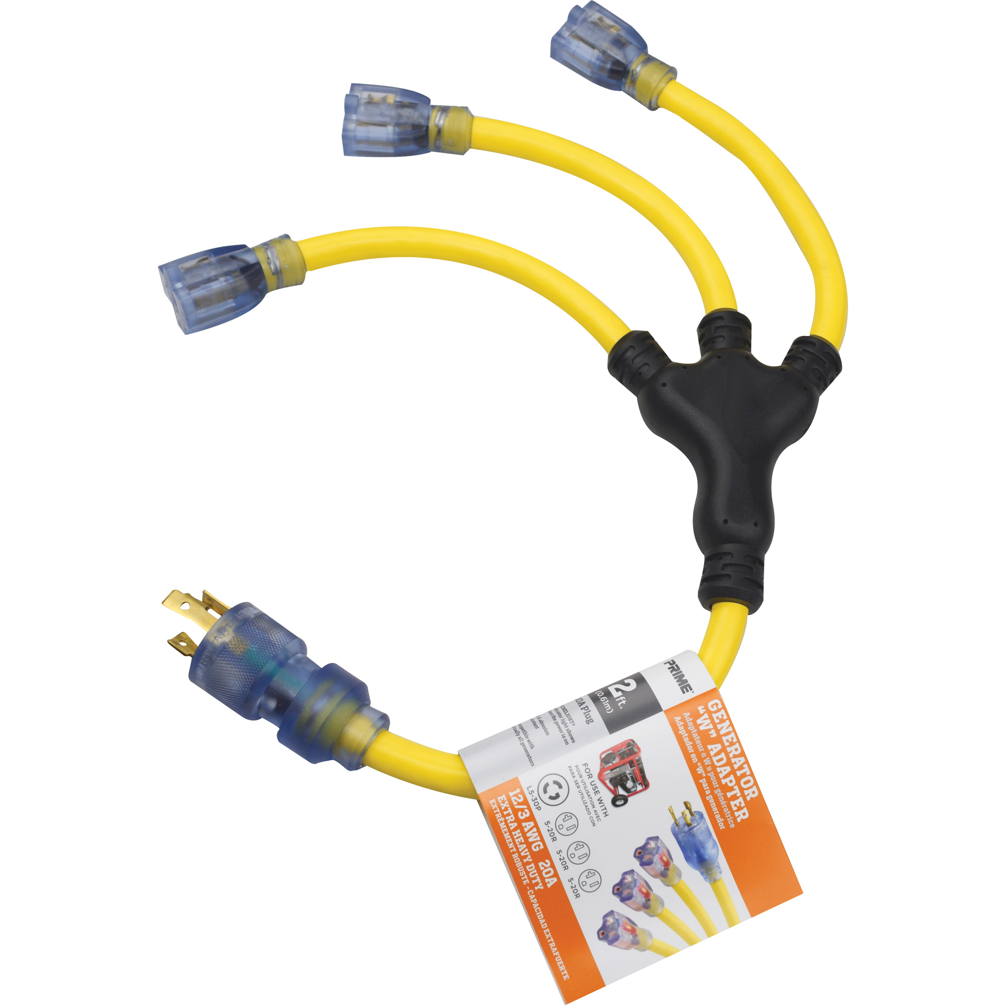 Adaptateurs pour génératrice, Extérieur, STOW, AWG 12/3, 30 A, 3 prise(s), 2'