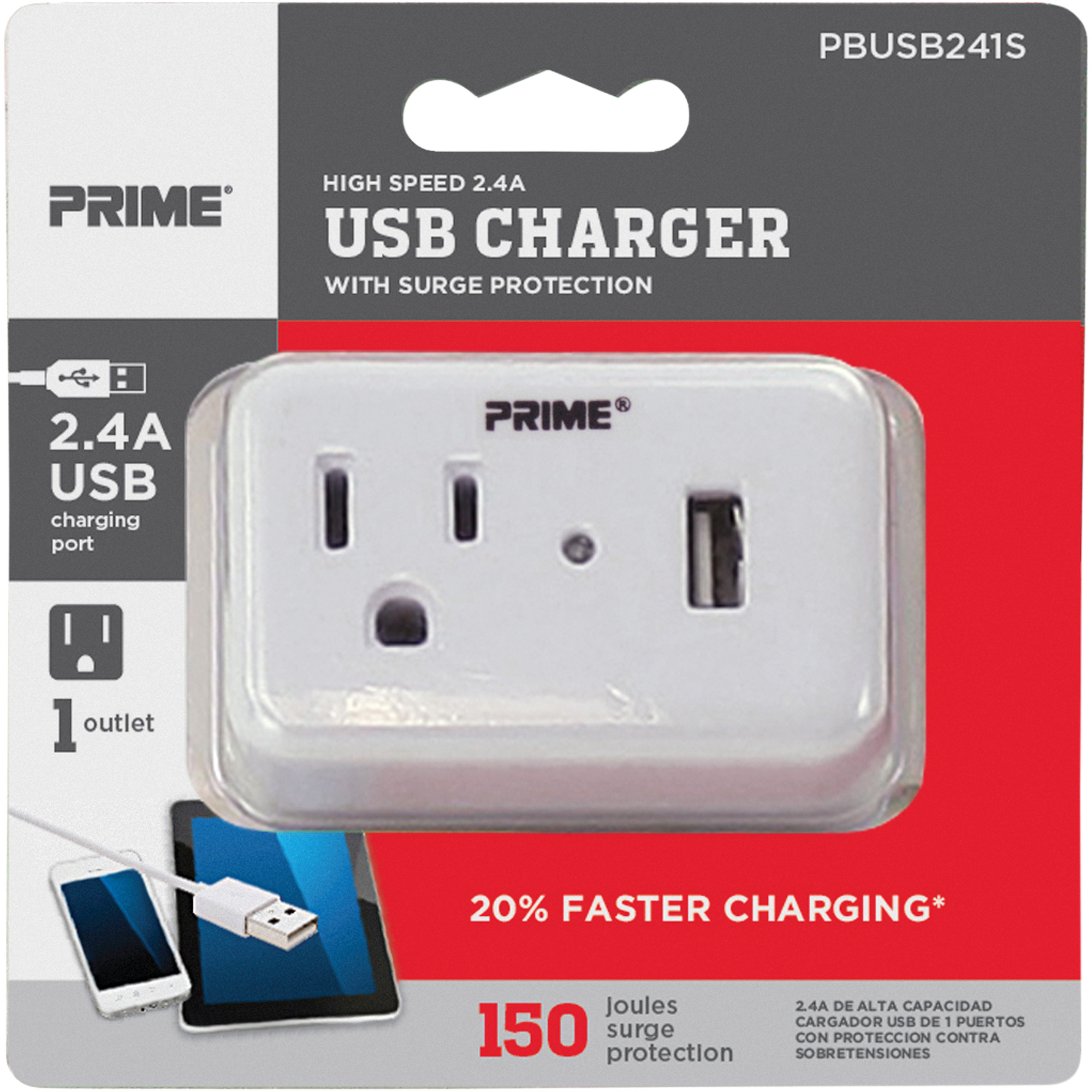 Chargeur USB PrimeMD avec protection contre la surtension