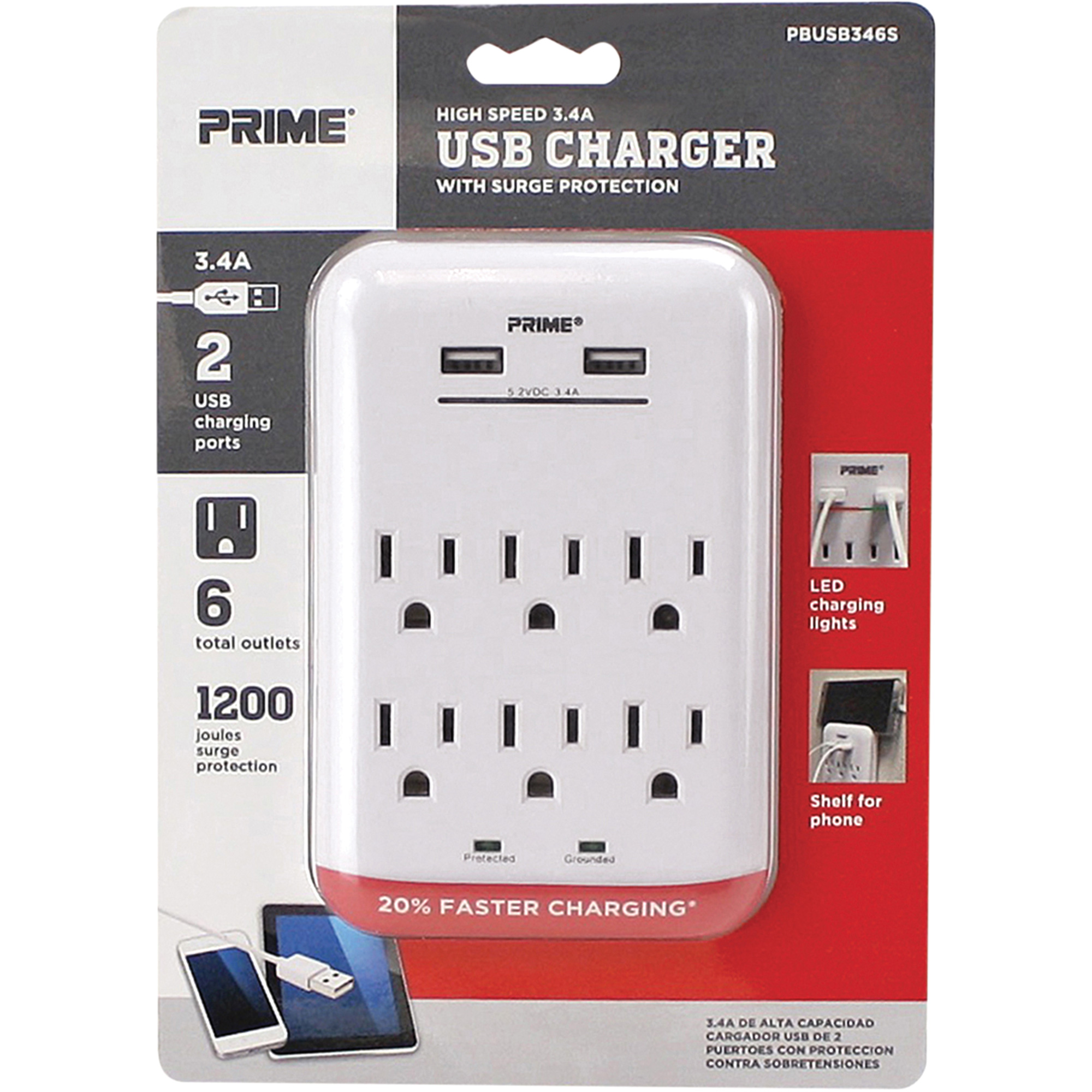 Chargeur USB PrimeMD avec protection contre la surtension