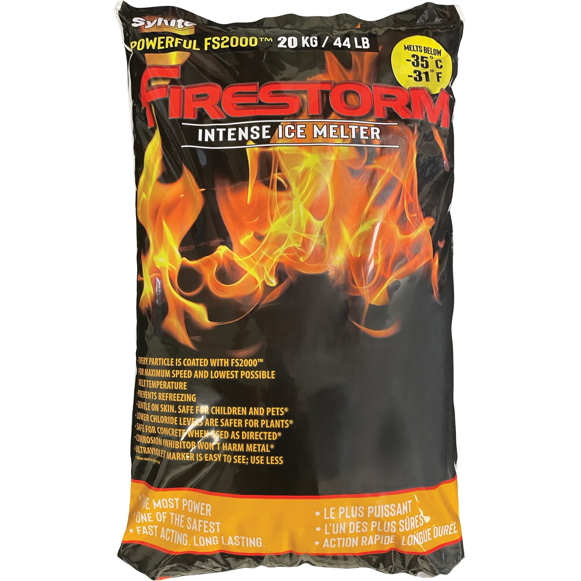 Produits de déglaçage intense FirestormMC, Sac, 44 lb (20 kg), Point de fonte -35°C (-31°F)