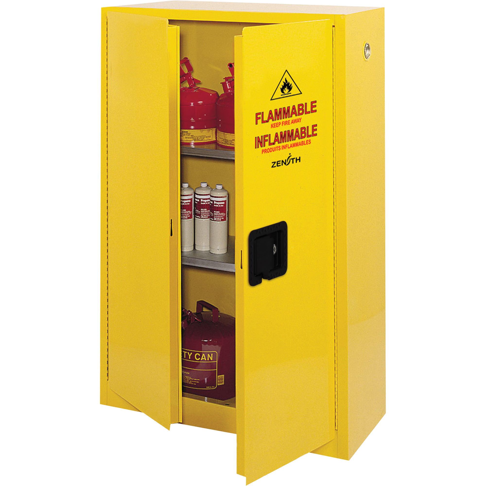 Armoire pour produits inflammables, 45 gal., 2 Porte(s), 43" La x 65" h x 18" p