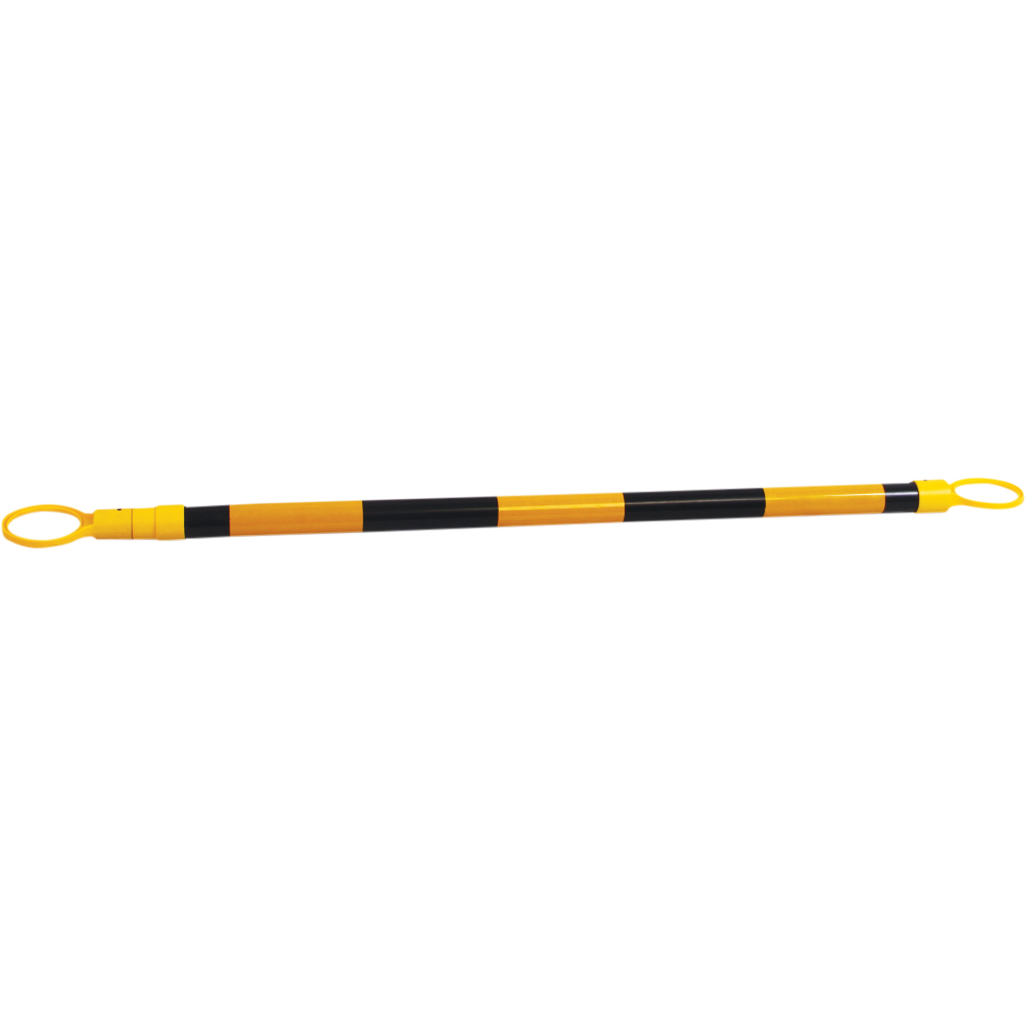 Barre pour cône de circulation rétractable, Longueur déployée de 7'2", Noir/Jaune