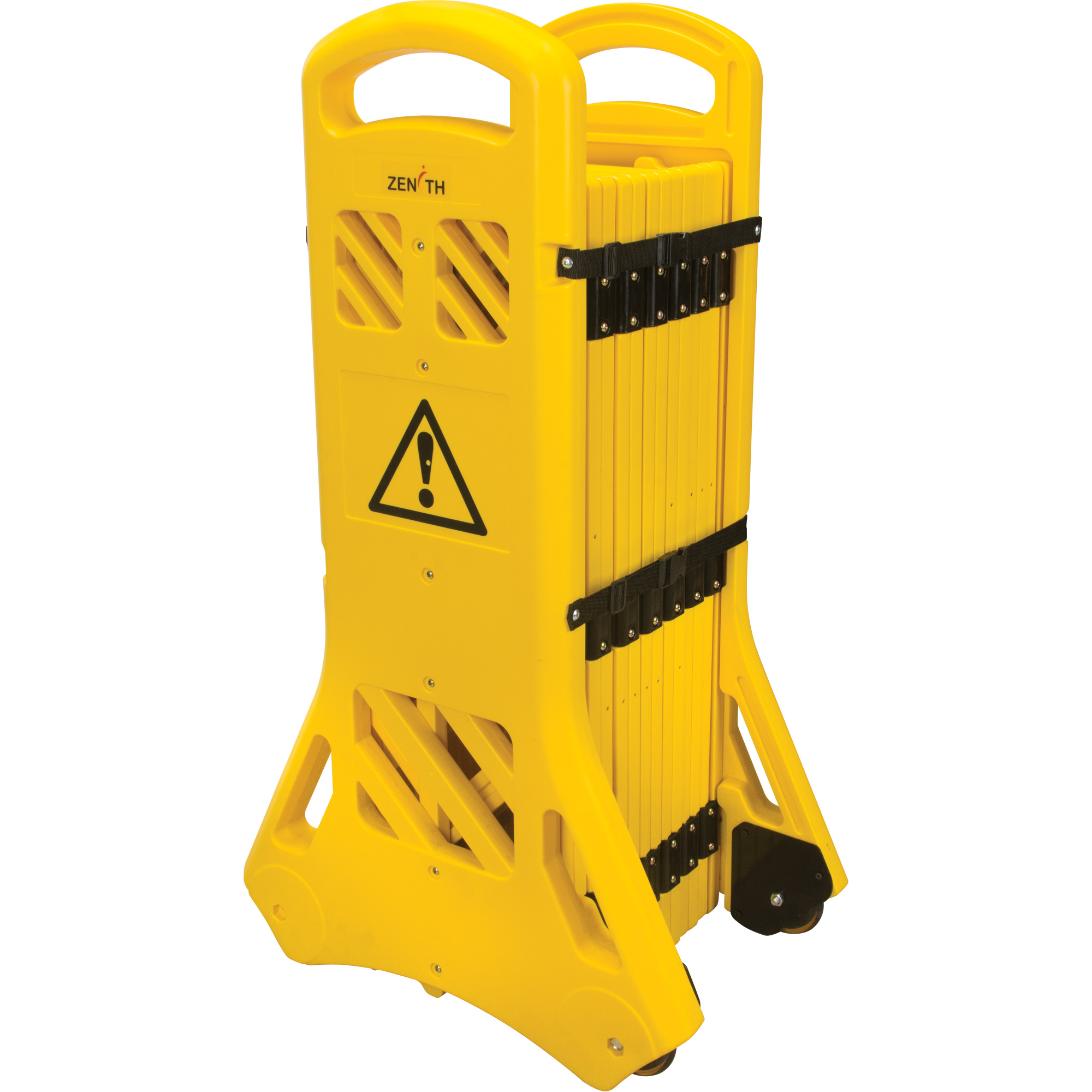 Barrière mobile portative, 40" h x 13' lo, Jaune