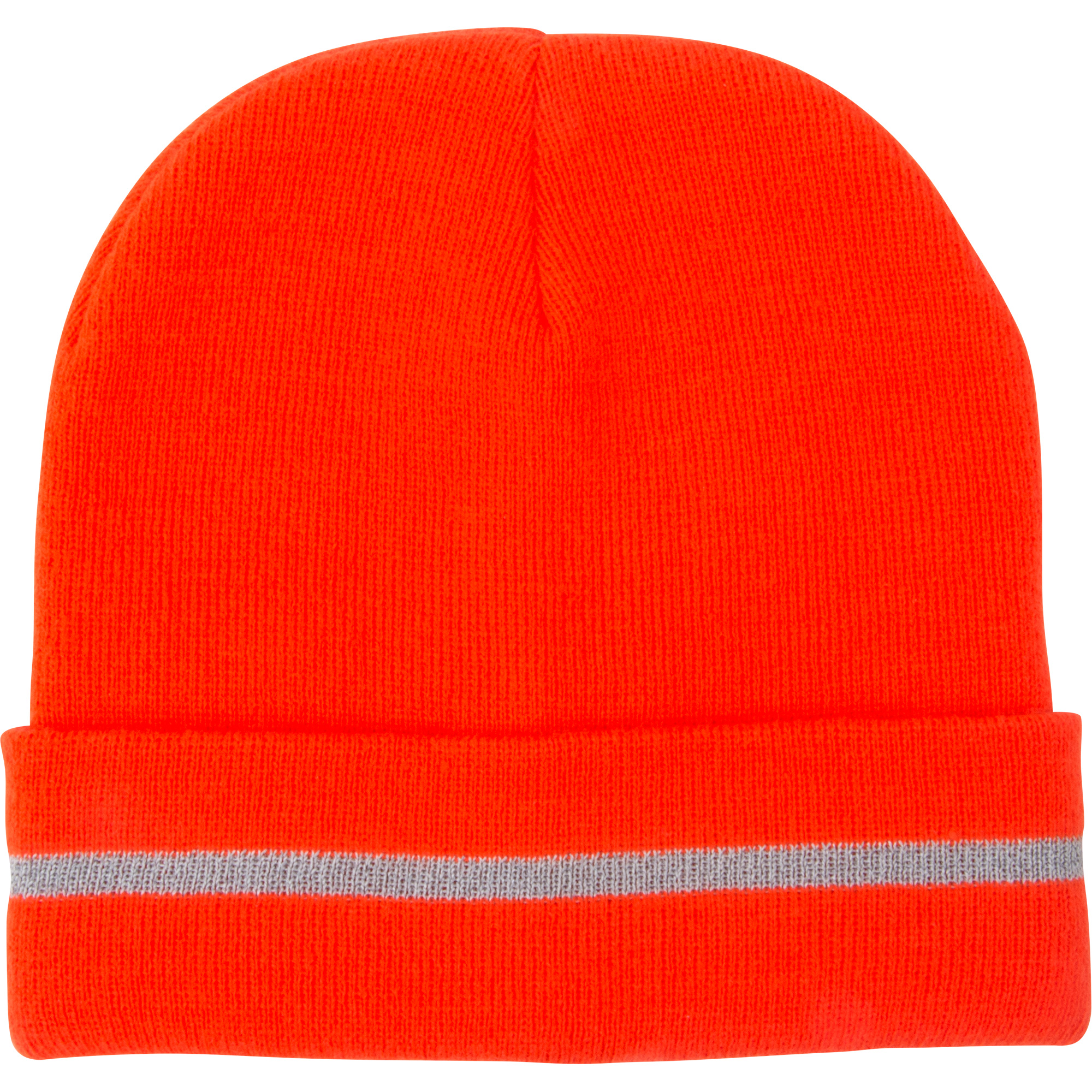 Bonnet en tricot haute visibilité avec bande réfléchissante, Orange haute visibilité, Acrylique