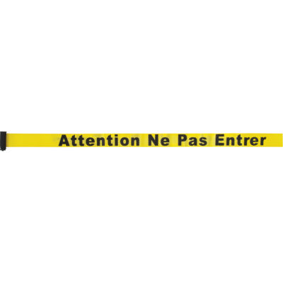 Cartouche de ruban pour assembler votre propre barrière de contrôle des foules, Attention ne pas entrer, 7', Ruban Jaune