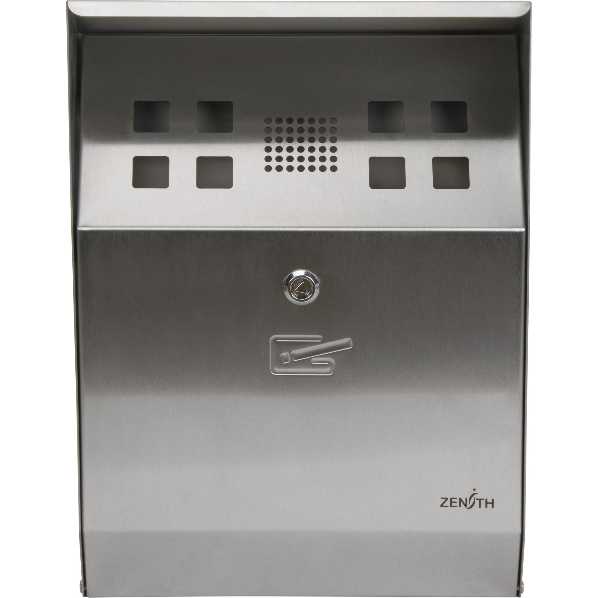 Cendrier, Montage mural, Acier inoxydable, Capacité 1.6 Litres, Hauteur 13-4/5"