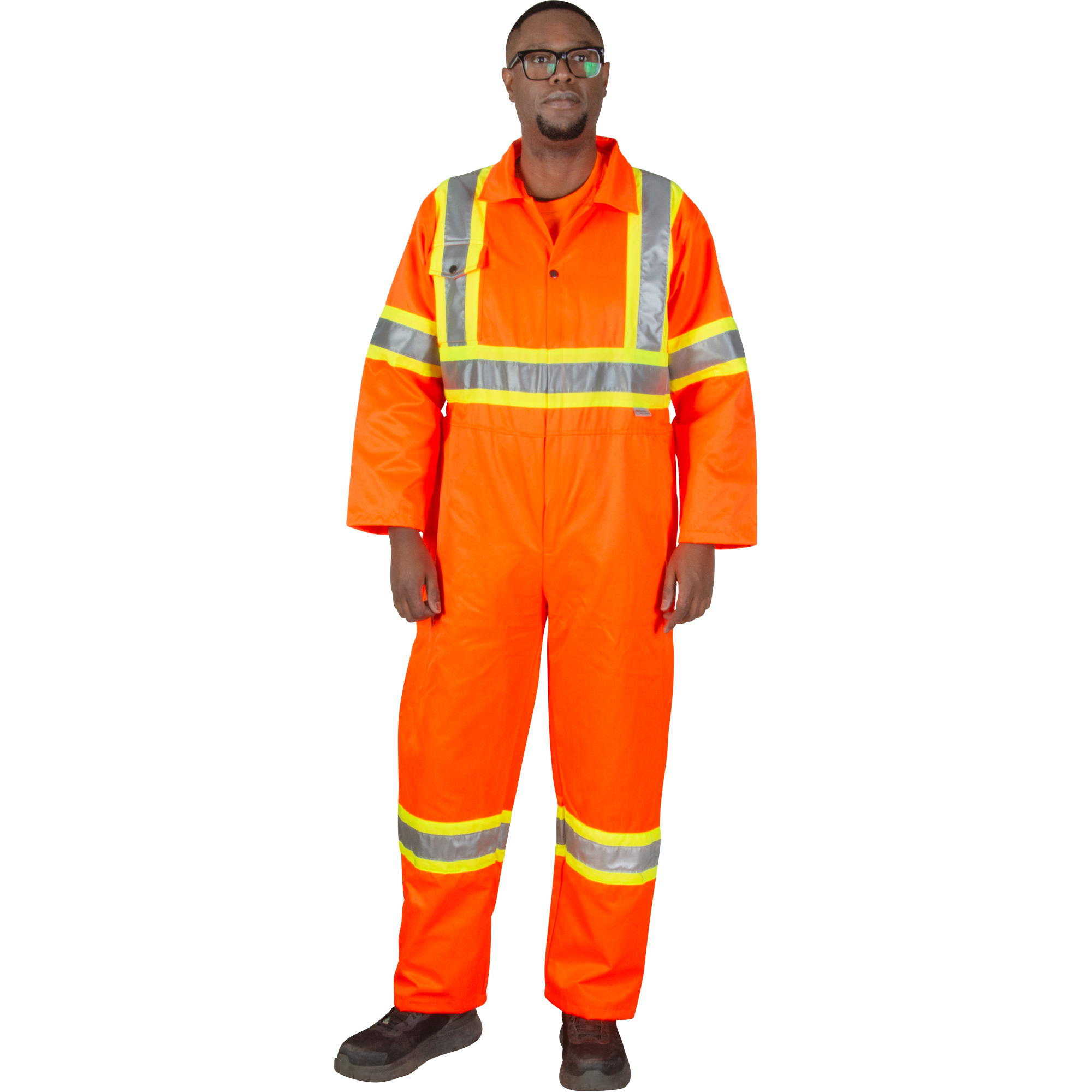 Combinaison de sécurité non doublée, Grand, Orange haute visibilité