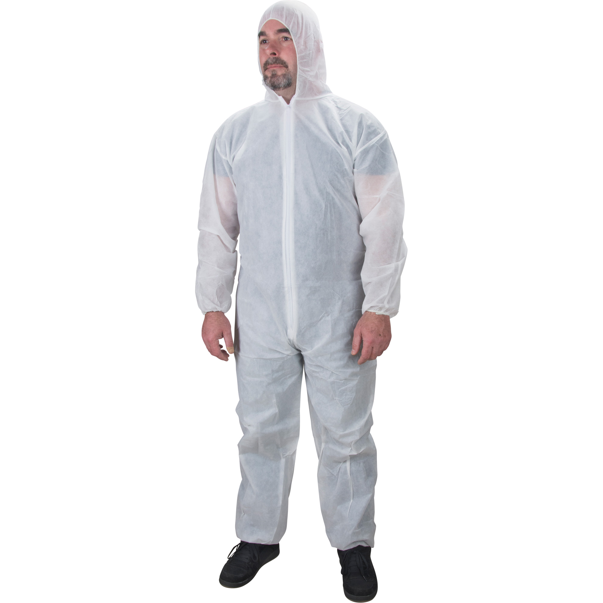 Combinaisons à capuchon, 2T-Grand, Blanc, Polypropylène