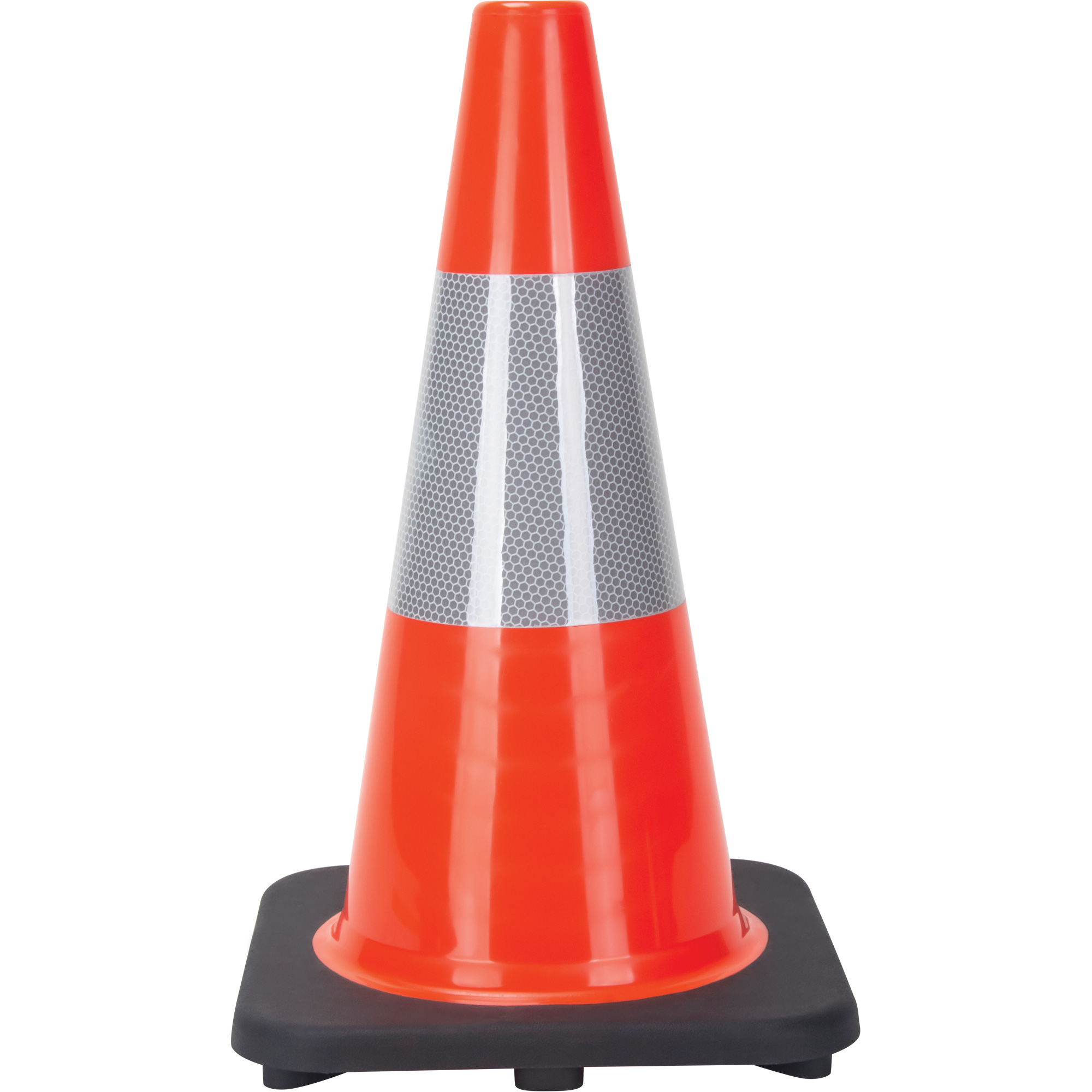 Cône de signalisation, 18", Orange, Bande(s) réfléchissante(s) 6"