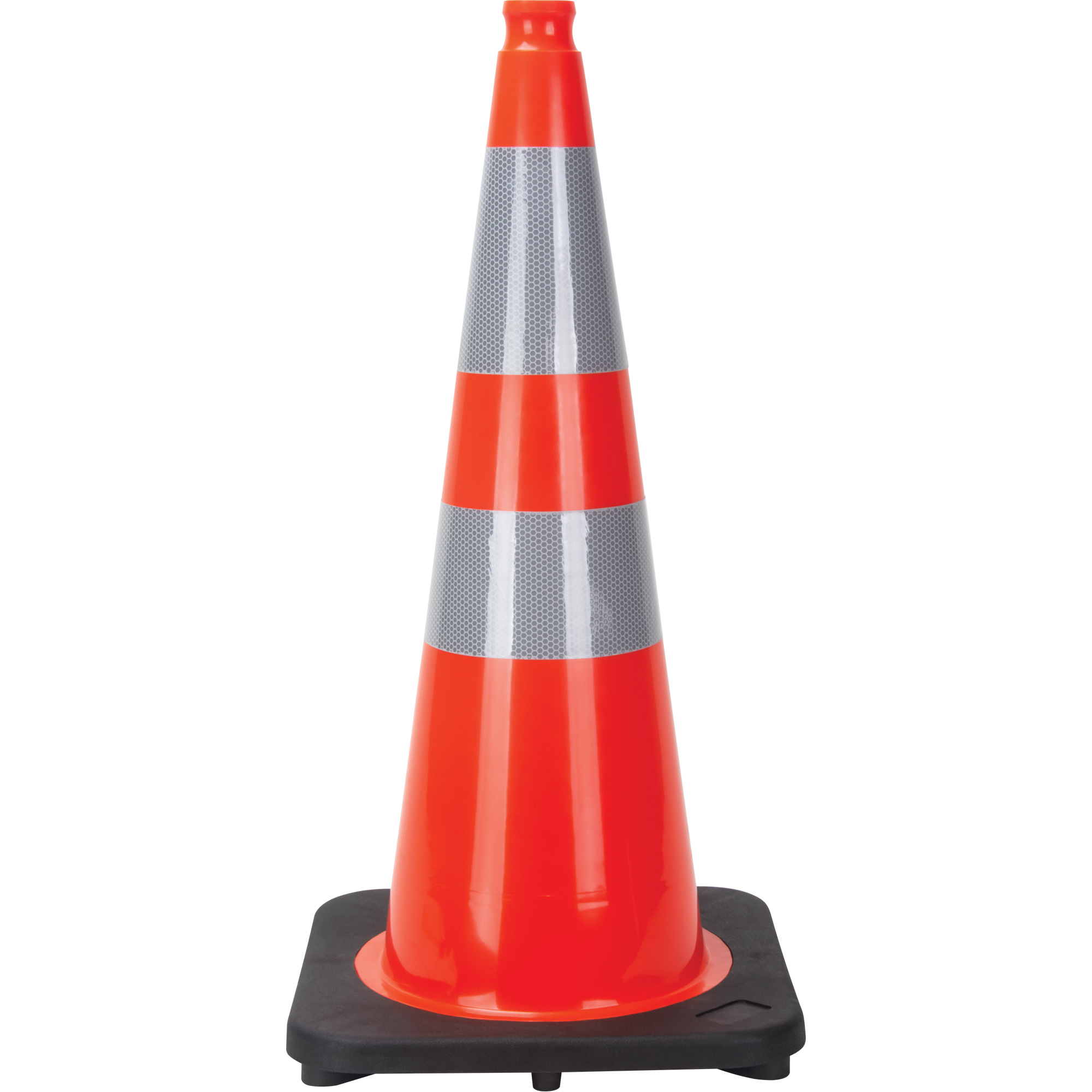 Cône de signalisation, 28", Orange, Bande(s) réfléchissante(s) 4" & 6"