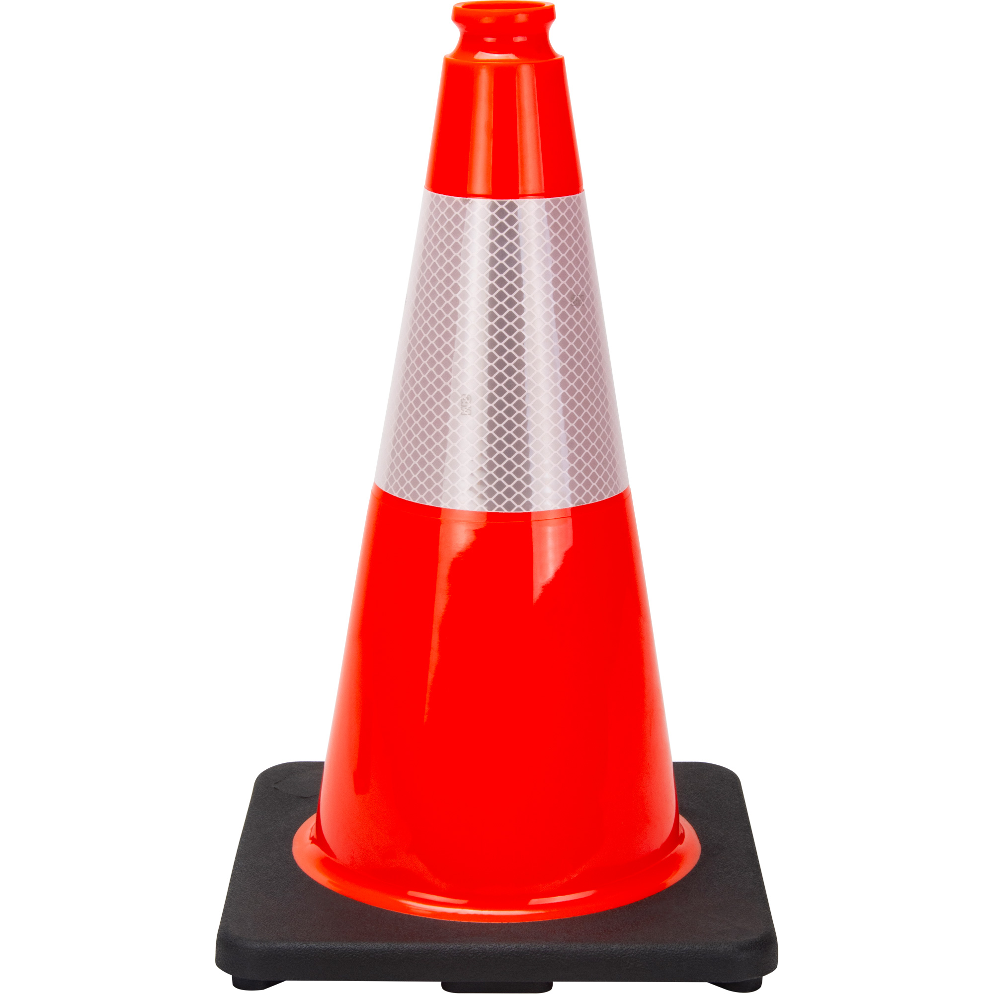 Cône de signalisation de première qualité, 18", Orange, Bande(s) réfléchissante(s) 6"