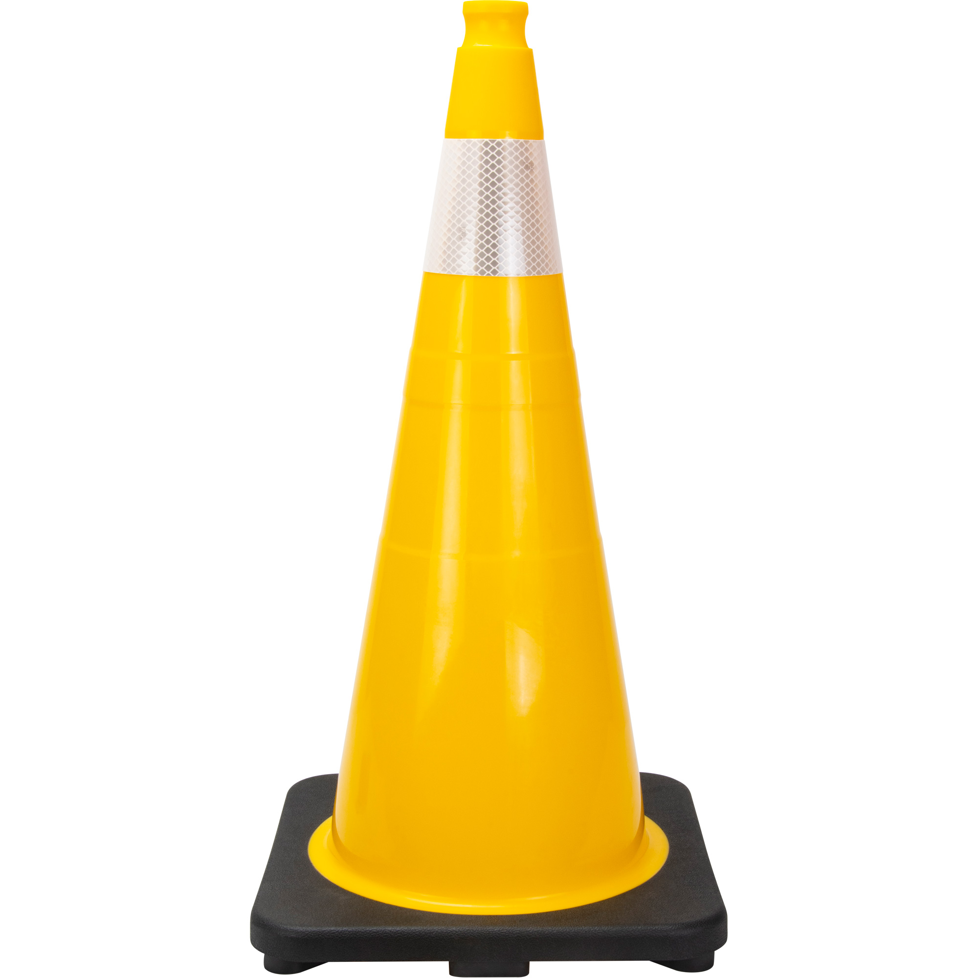 Cône de signalisation de première qualité, 28", Jaune, Bande(s) réfléchissante(s) 4"