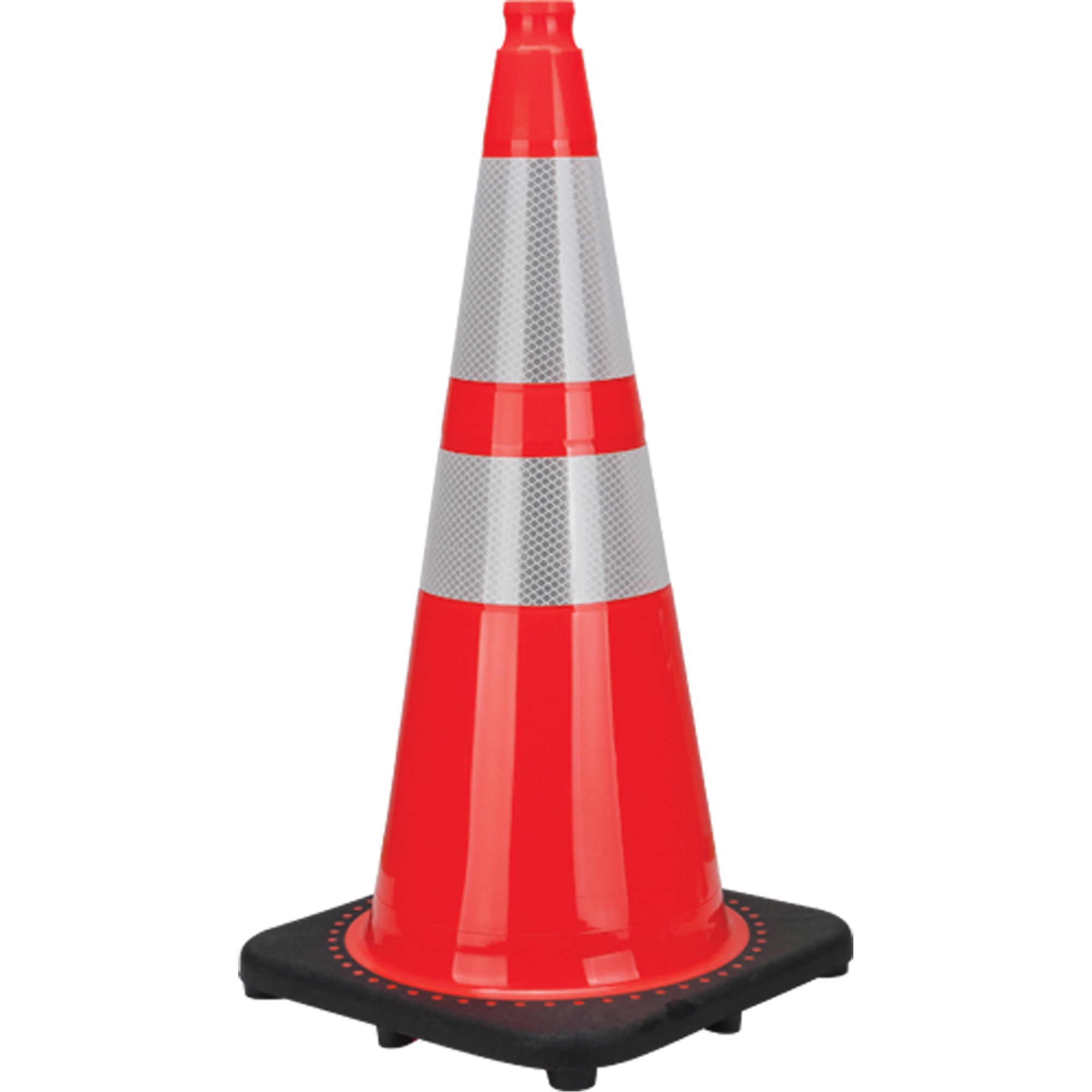 Cône de signalisation de première qualité, 28", Orange, Bande(s) réfléchissante(s) 4" & 6"