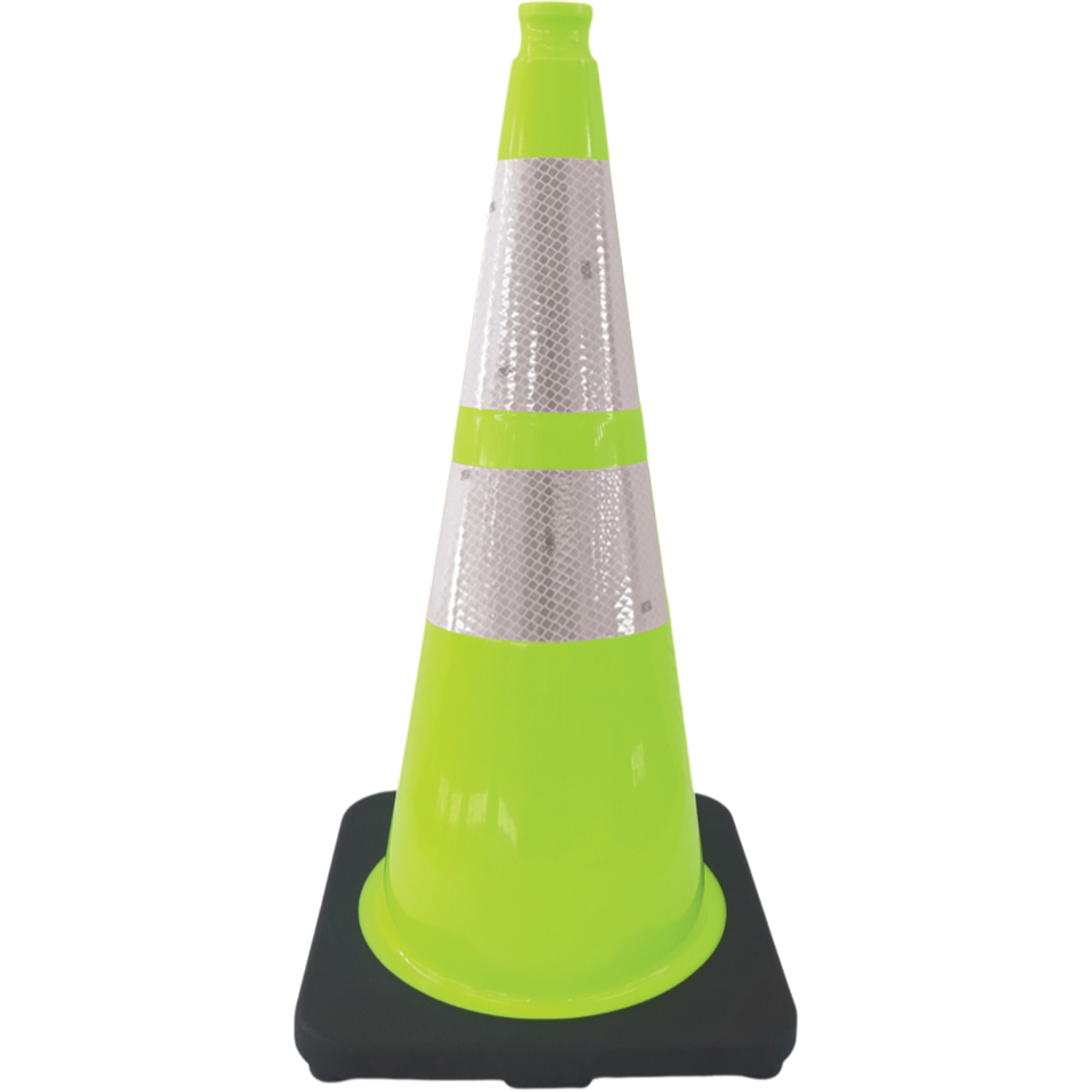 Cône de signalisation de première qualité, 28", Vert lime, Bande(s) réfléchissante(s) 4" & 6"