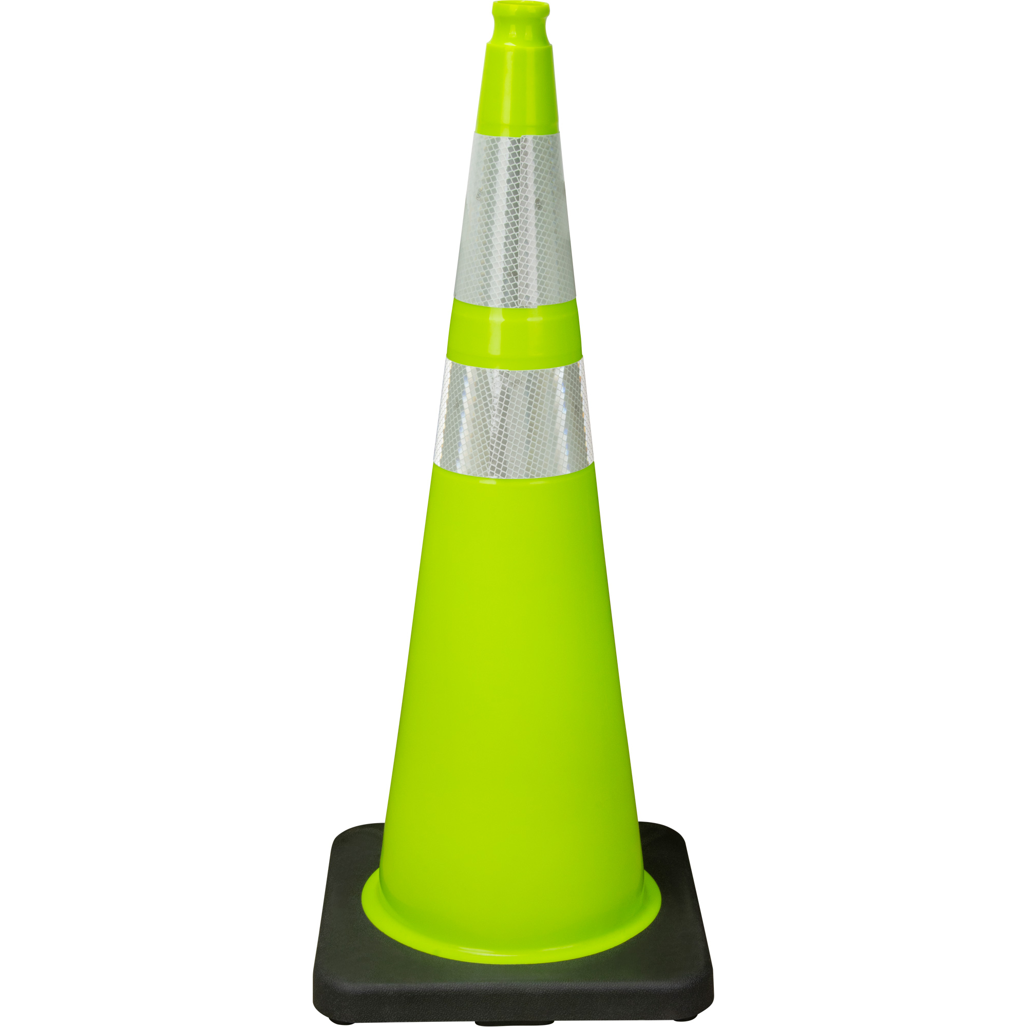 Cône de signalisation de première qualité, 36", Vert lime, Bande(s) réfléchissante(s) 4" & 6"