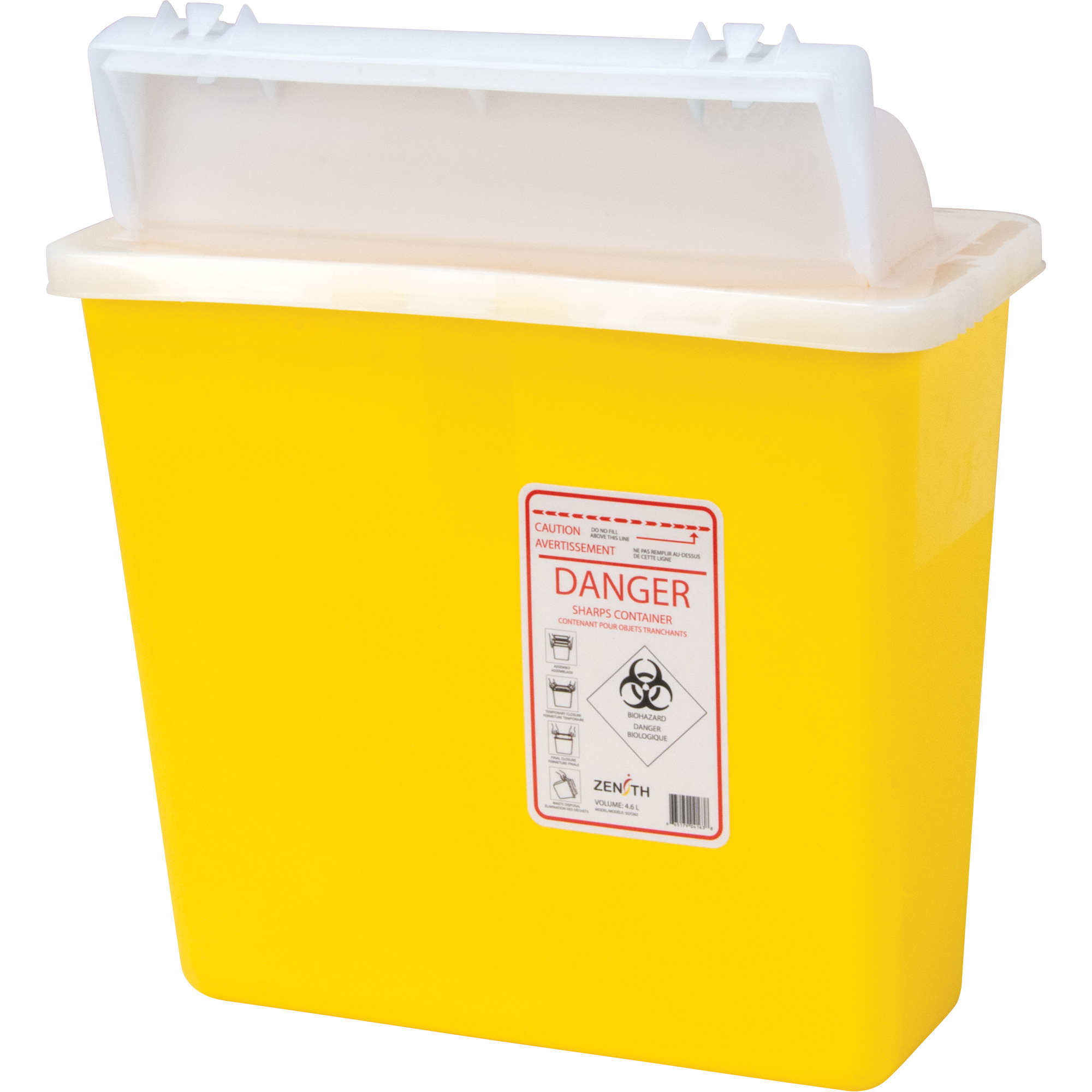Contenant pour objets pointus et tranchants, Capacité de 4,6 L