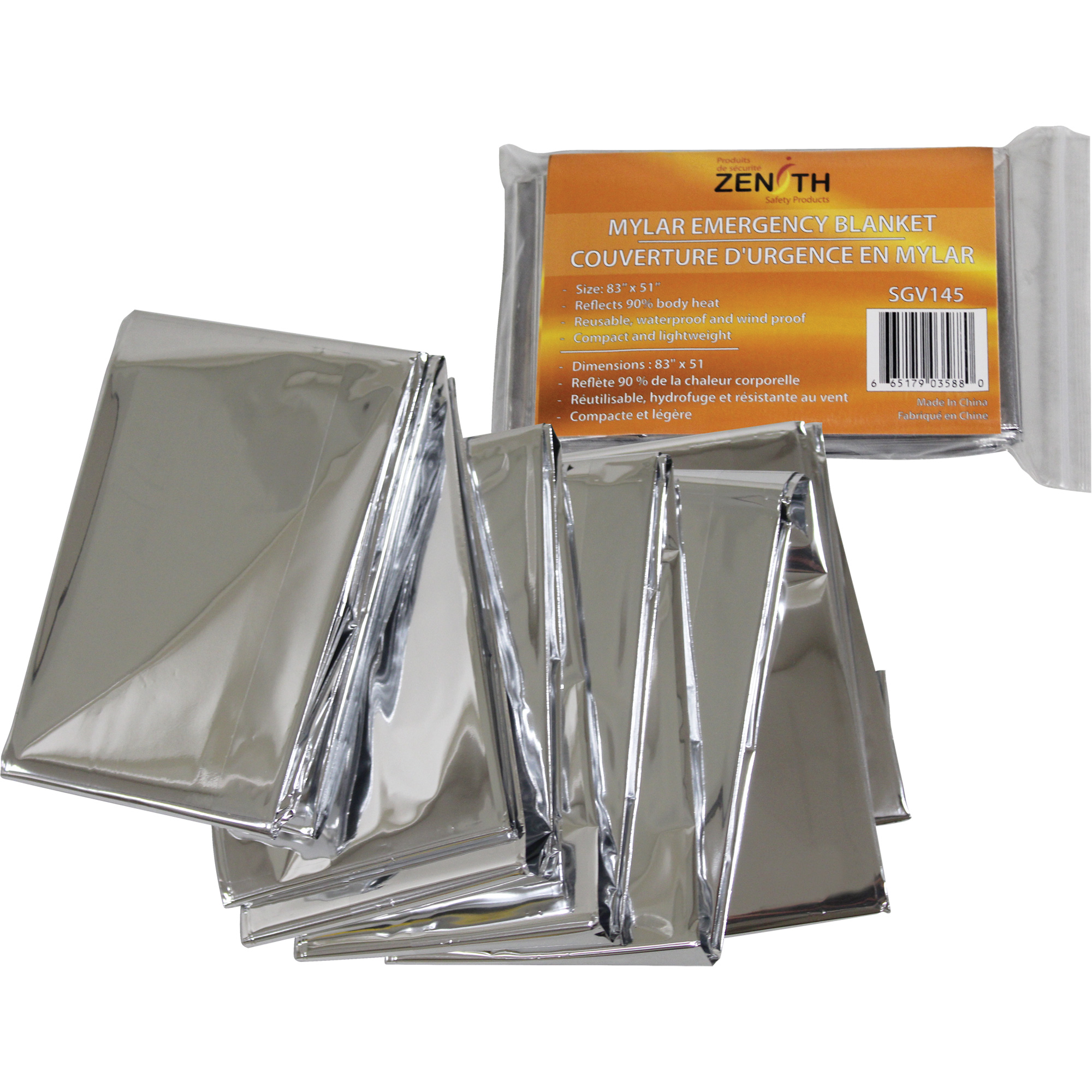 Couverture d'urgence, Polyester aluminisé