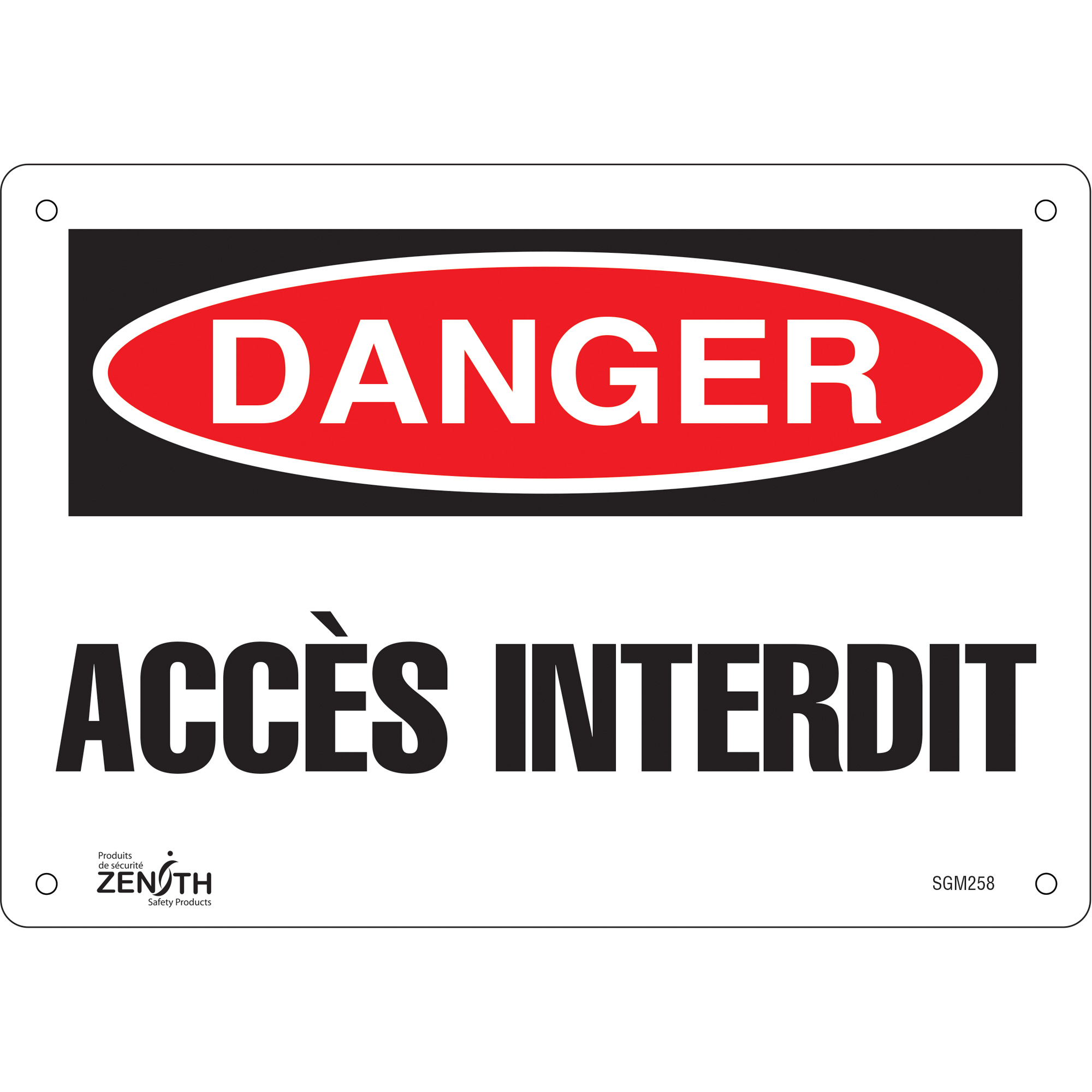 Enseigne «Accès Interdit», 7" x 10", Plastique, Français