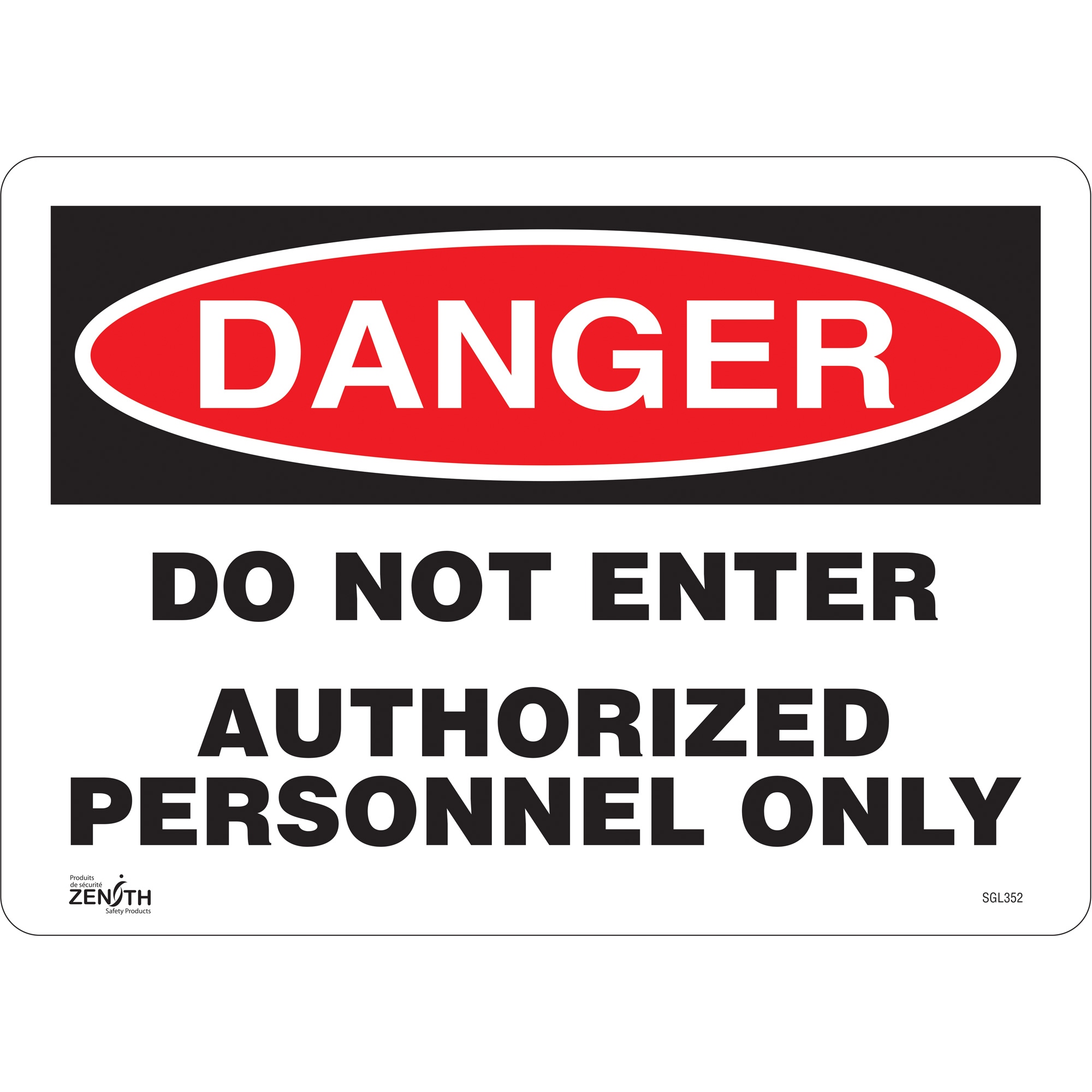 Enseigne «Authorized Personnel Only», 10" x 14", Aluminium, Anglais