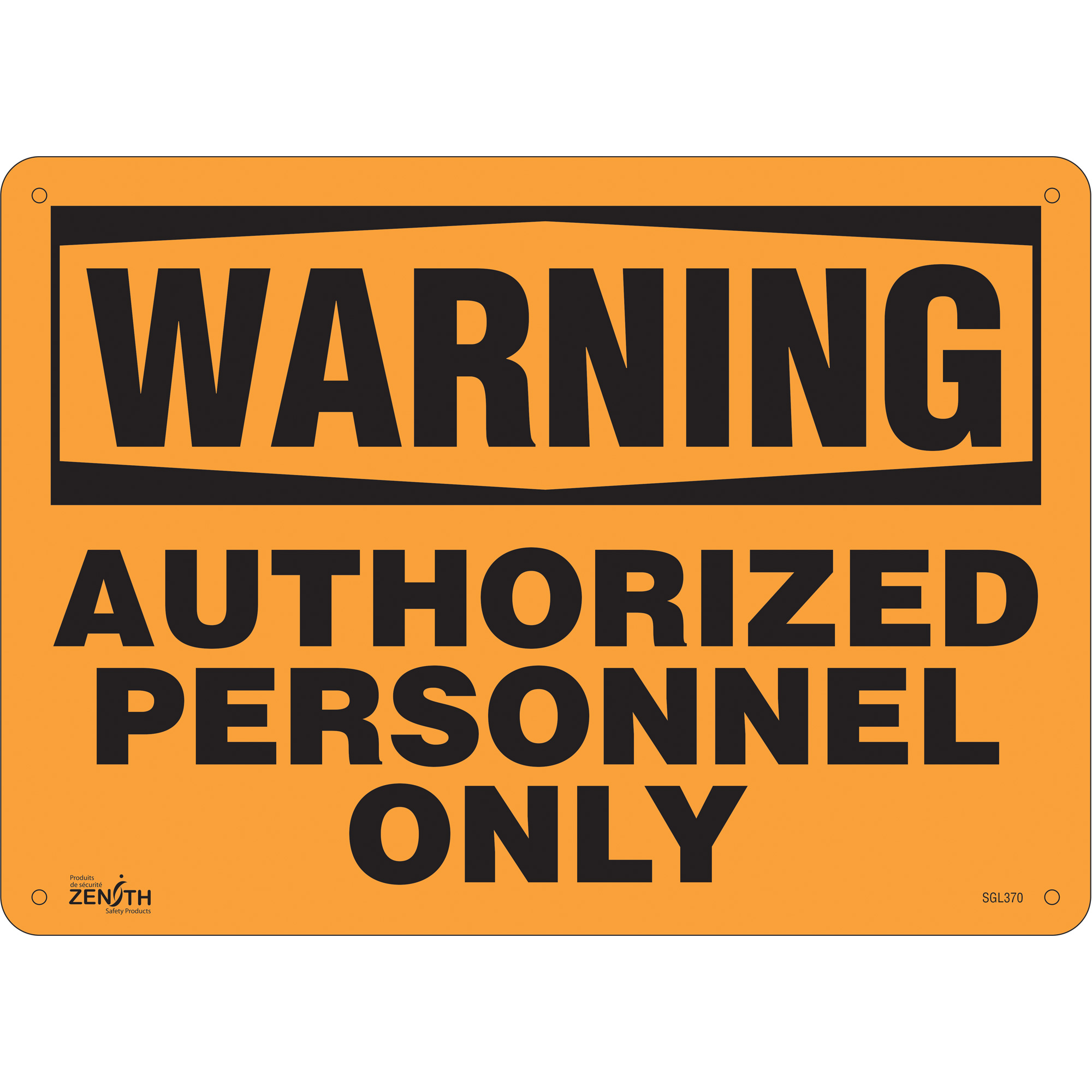 Enseigne «Authorized Personnel Only», 10" x 14", Aluminium, Anglais