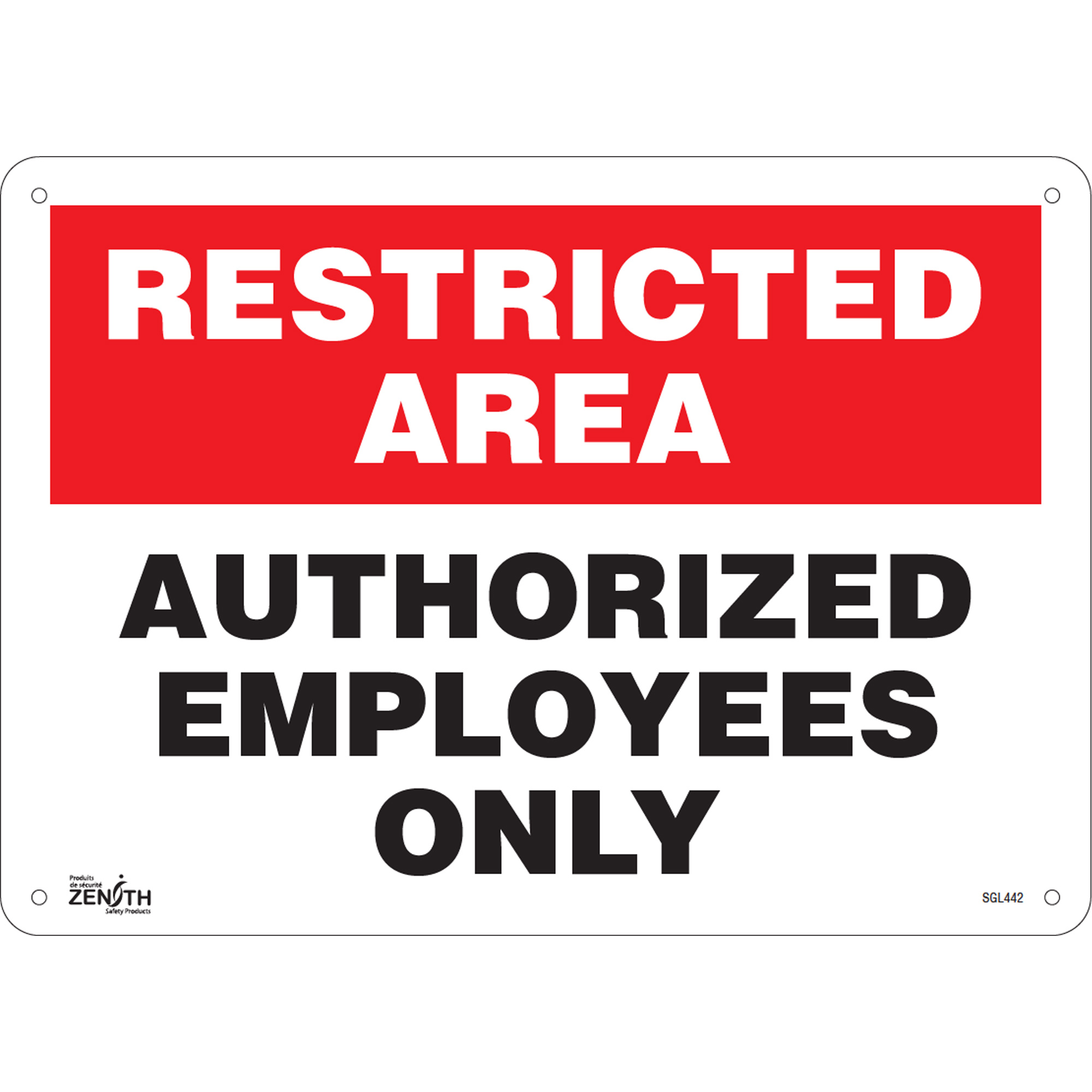 Enseigne «Authorized Personnel Only», 10" x 14", Aluminium, Anglais