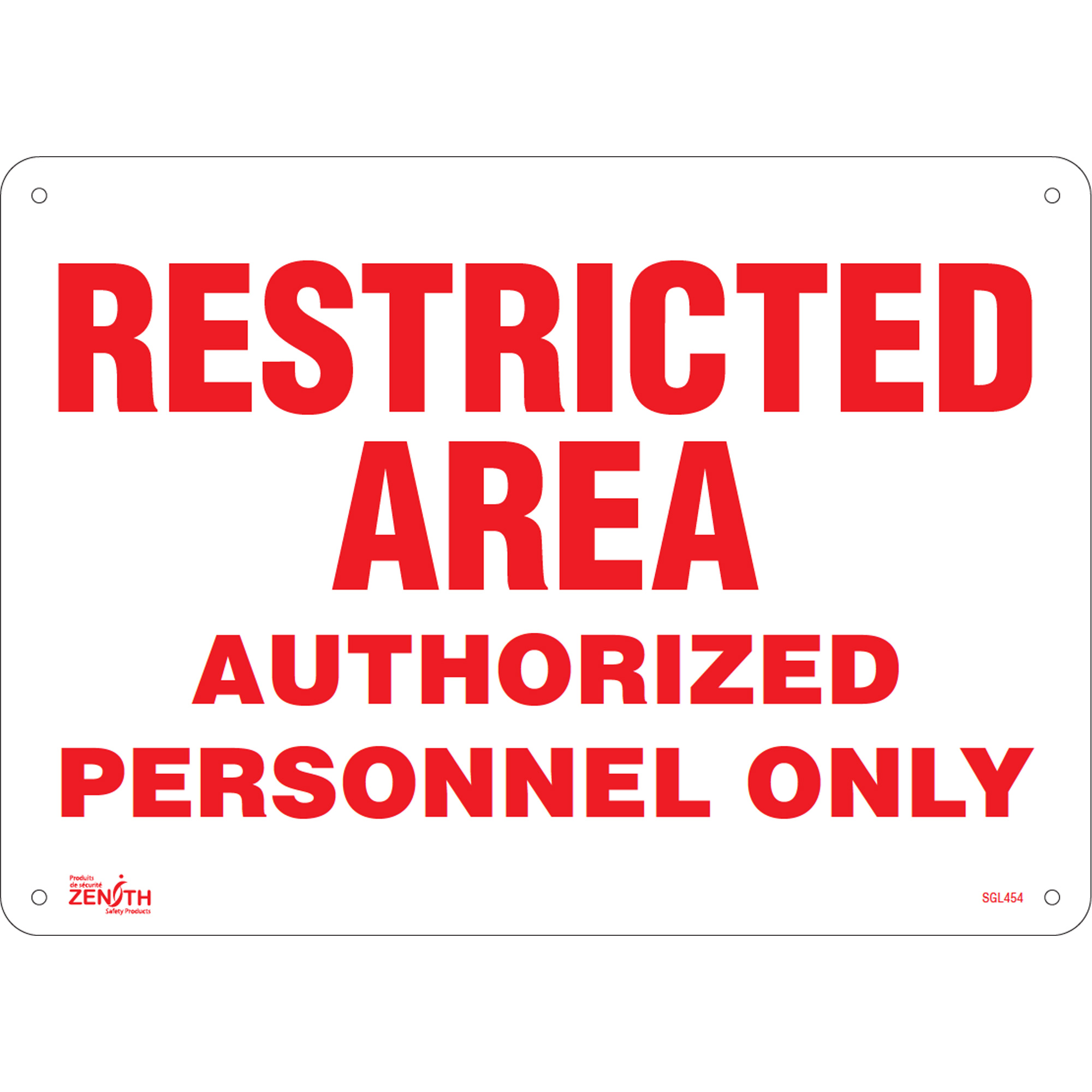Enseigne «Authorized Personnel Only», 10" x 14", Aluminium, Anglais