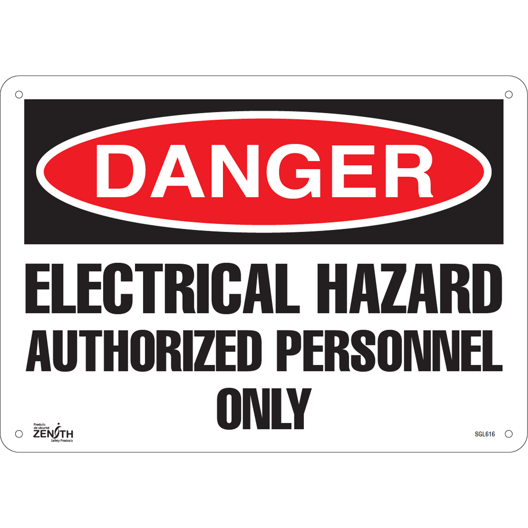Enseigne «Authorized Personnel Only», 10" x 14", Aluminium, Anglais