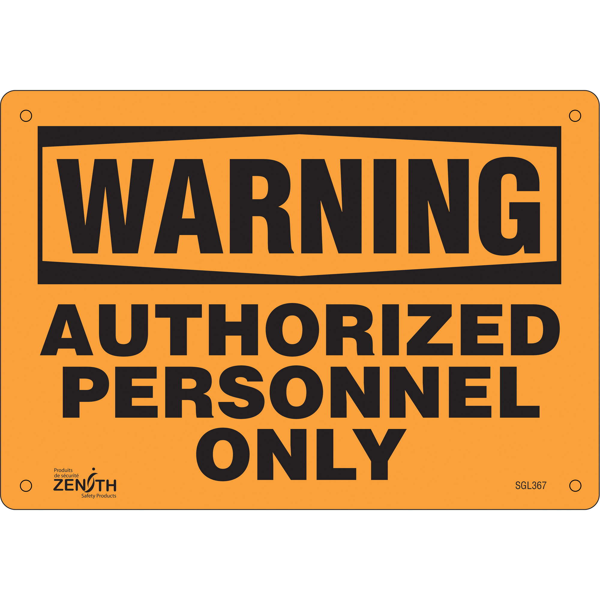 Enseigne «Authorized Personnel Only», 7" x 10", Aluminium, Anglais