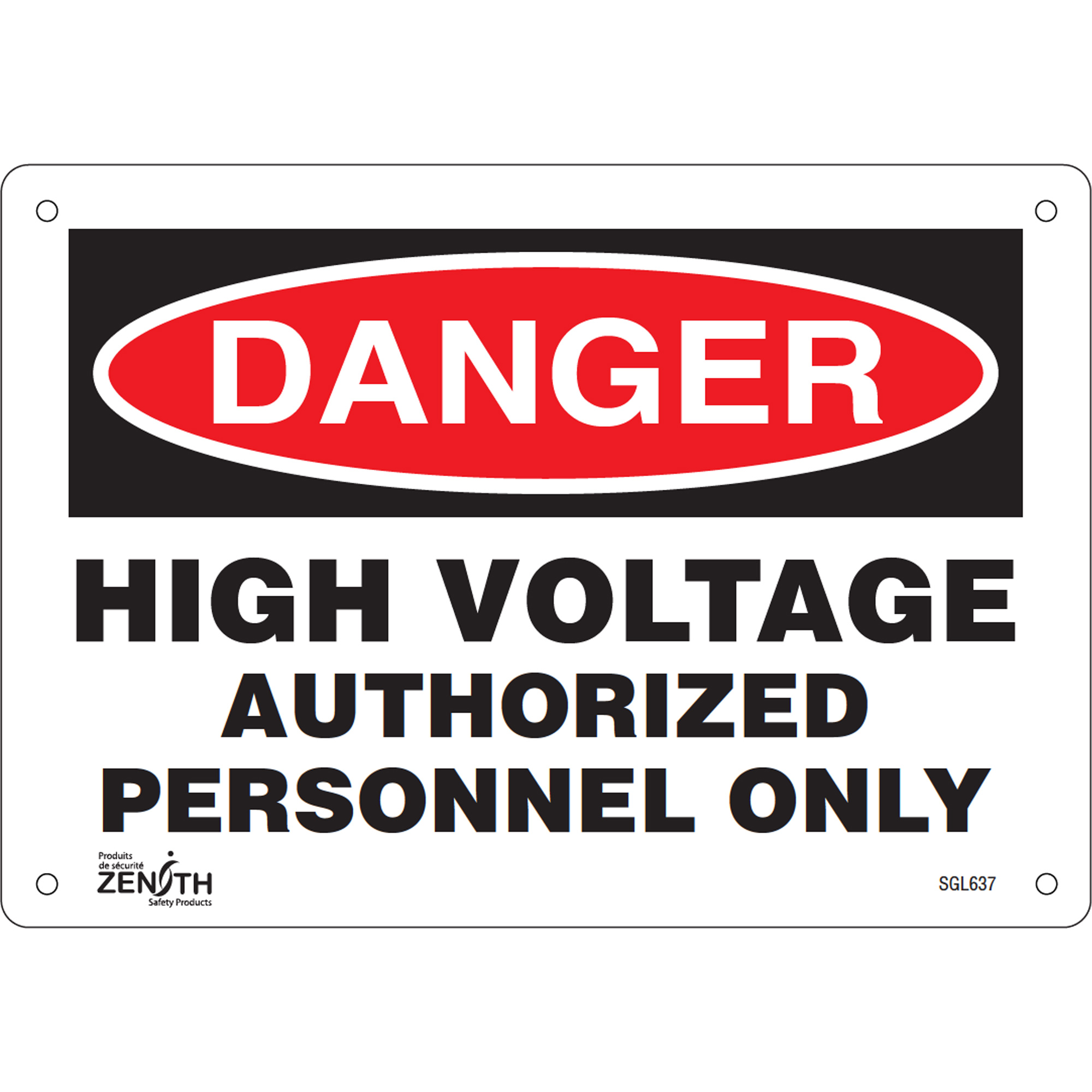 Enseigne «Authorized Personnel Only», 7" x 10", Aluminium, Anglais