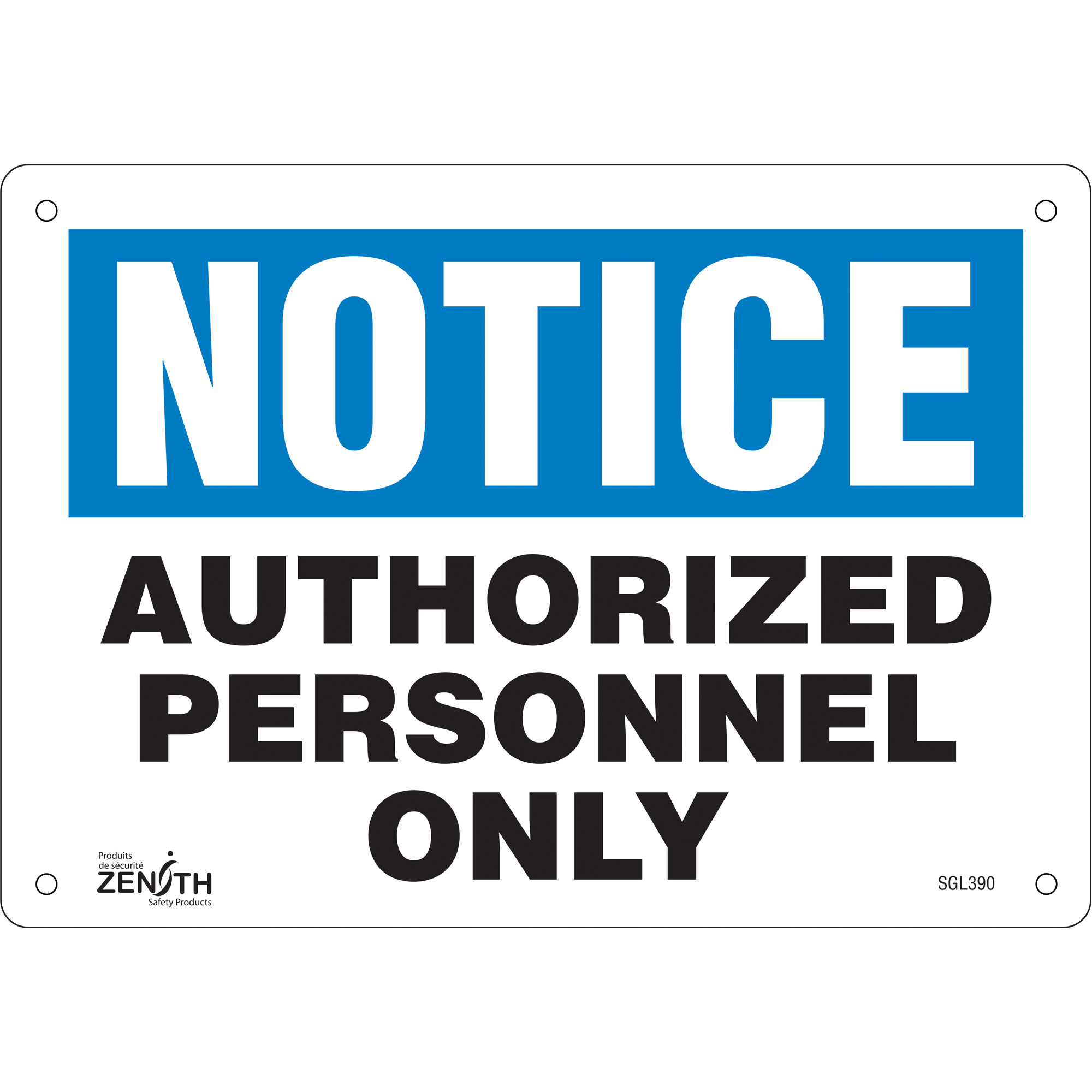 Enseigne «Authorized Personnel Only», 7" x 10", Plastique, Anglais