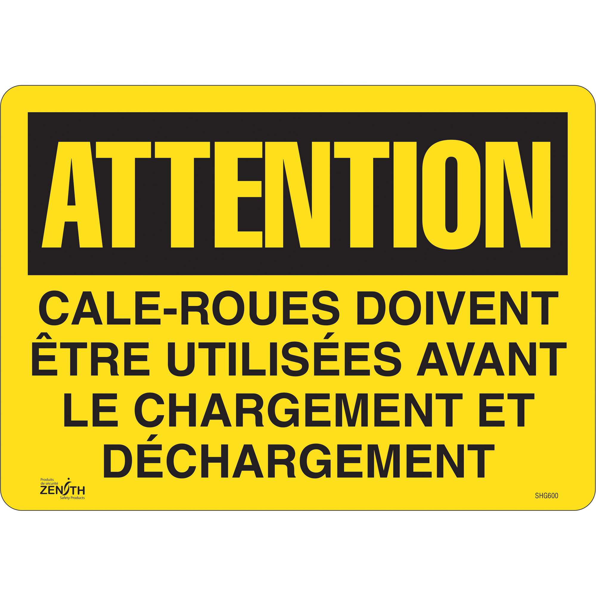 Enseigne « Cale-roues doivent être utilisées », 14" x 10", Vinyle, Français