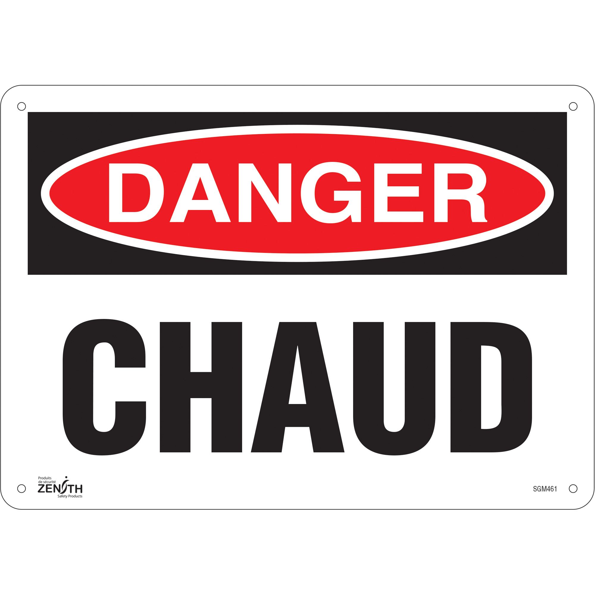 Enseigne «Chaud», 10" x 14", Plastique, Français