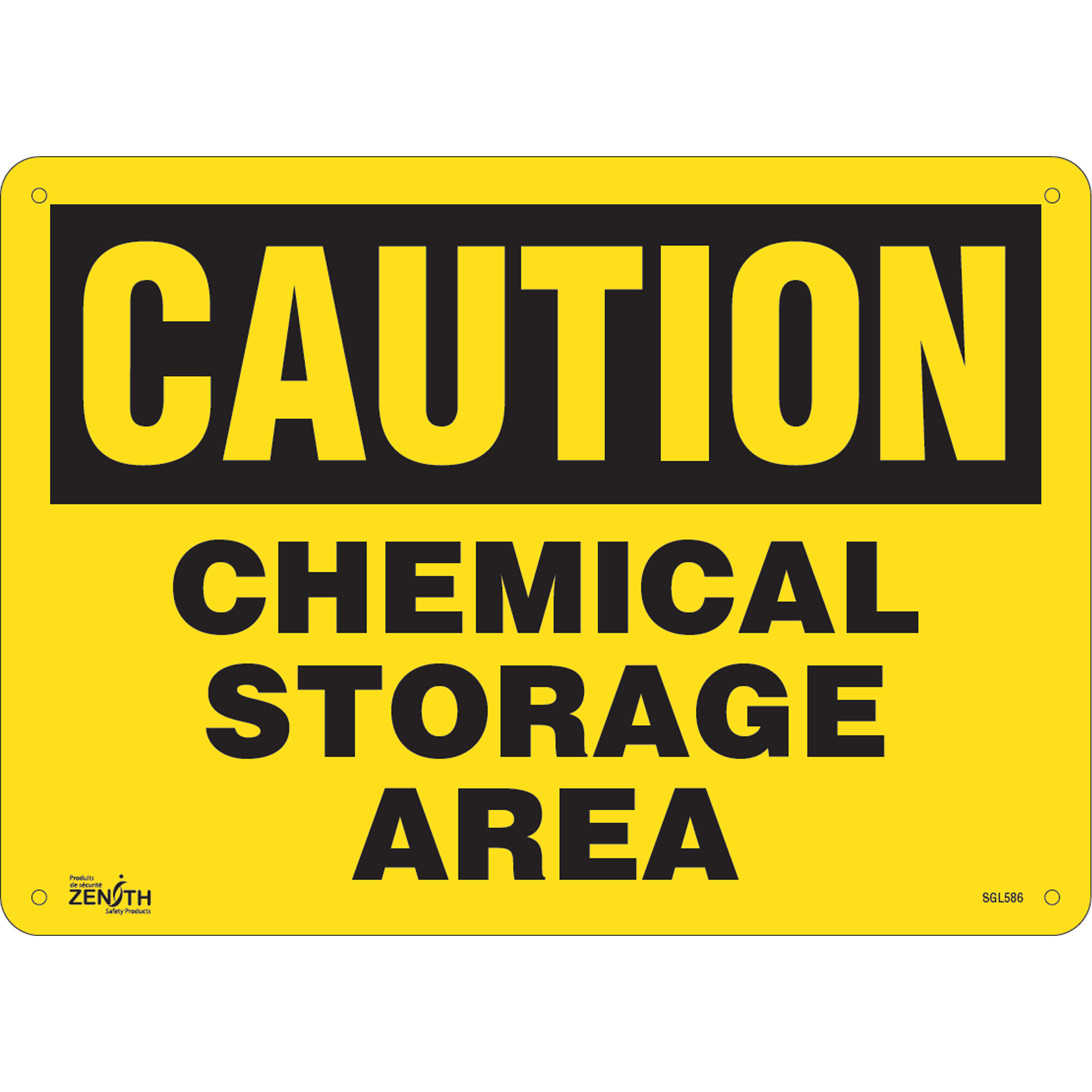 Enseigne «Chemical Storage Area», 10" x 14", Aluminium, Anglais