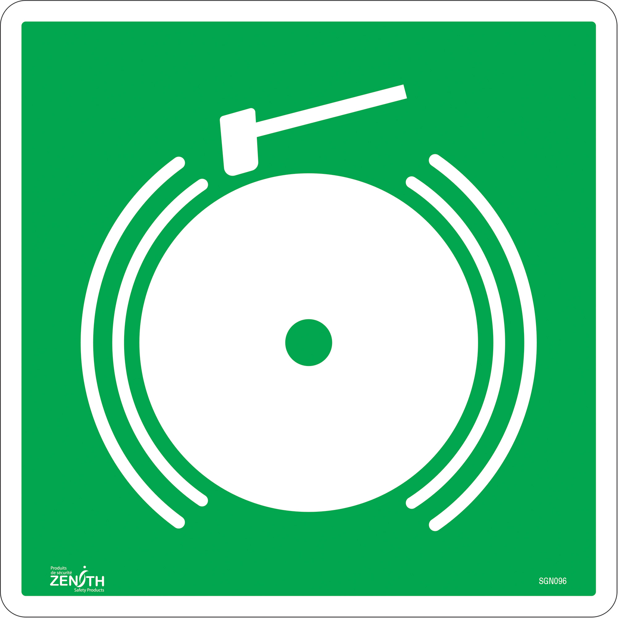 Enseigne de sécurité conforme à la CSA - Emergency Alarm, 12" x 12", Vinyle, Pictogramme