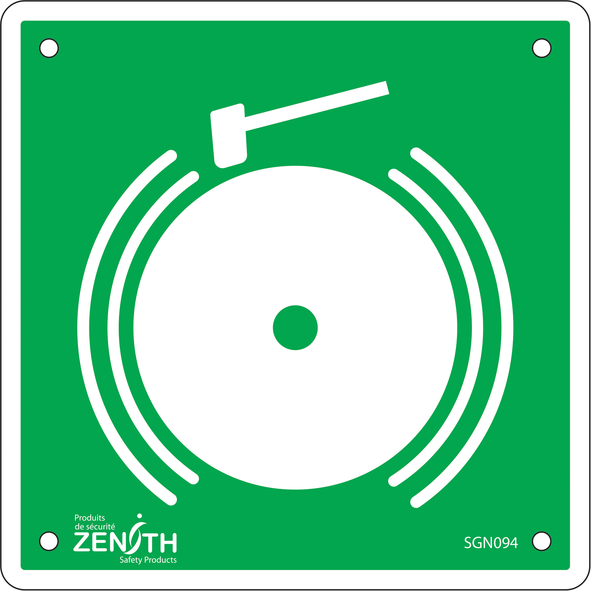Enseigne de sécurité conforme à la CSA - Emergency Alarm, 6" x 6", Plastique, Pictogramme