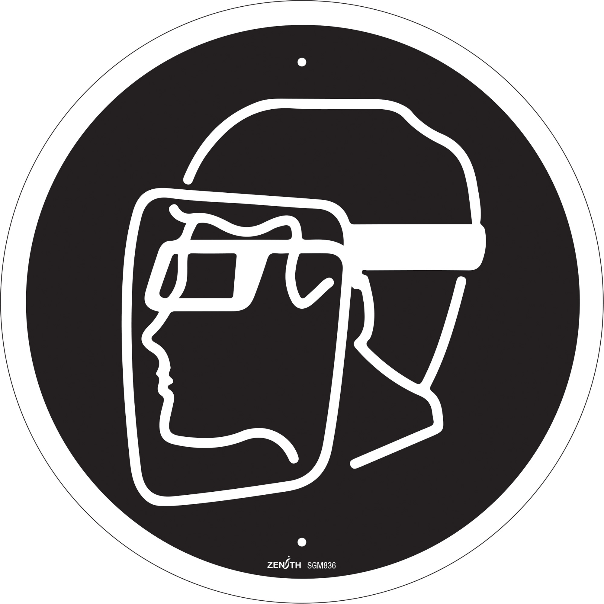 Enseigne de sécurité conforme à la CSA - Face Protection Required, 12" x 12", Plastique, Pictogramme